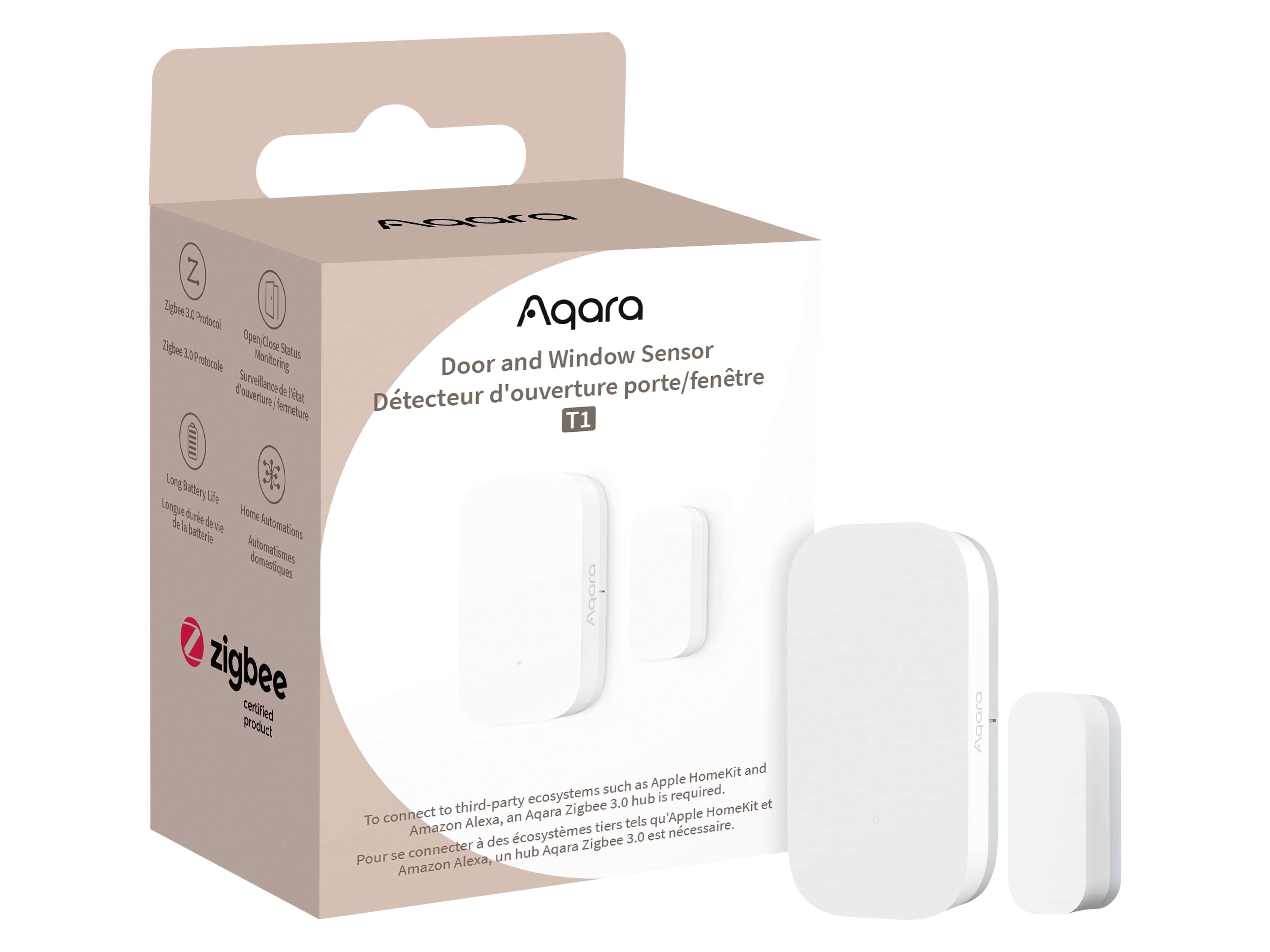 AQARA Tür- und Fenstersensor T1 DW-S03D, mit Alarmanlage, weiß AQARA Tür- und Fenstersensor T1 DW-S03D, mit Alarmanlage, weiß