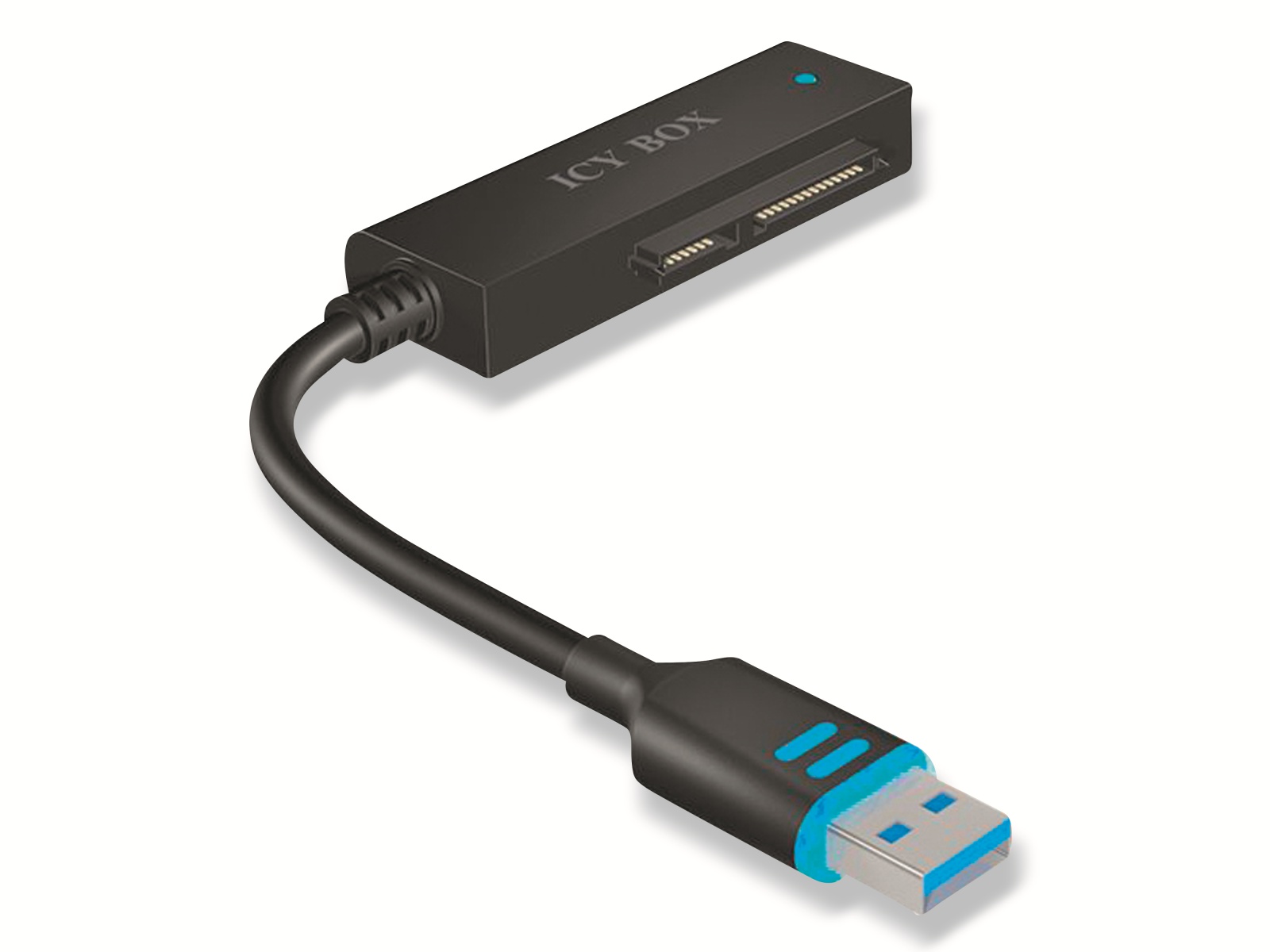 ICY BOX USB 3.0 Adapter IB-AC603L-U3, 2,5" SATA, blauleuchtender Stecker