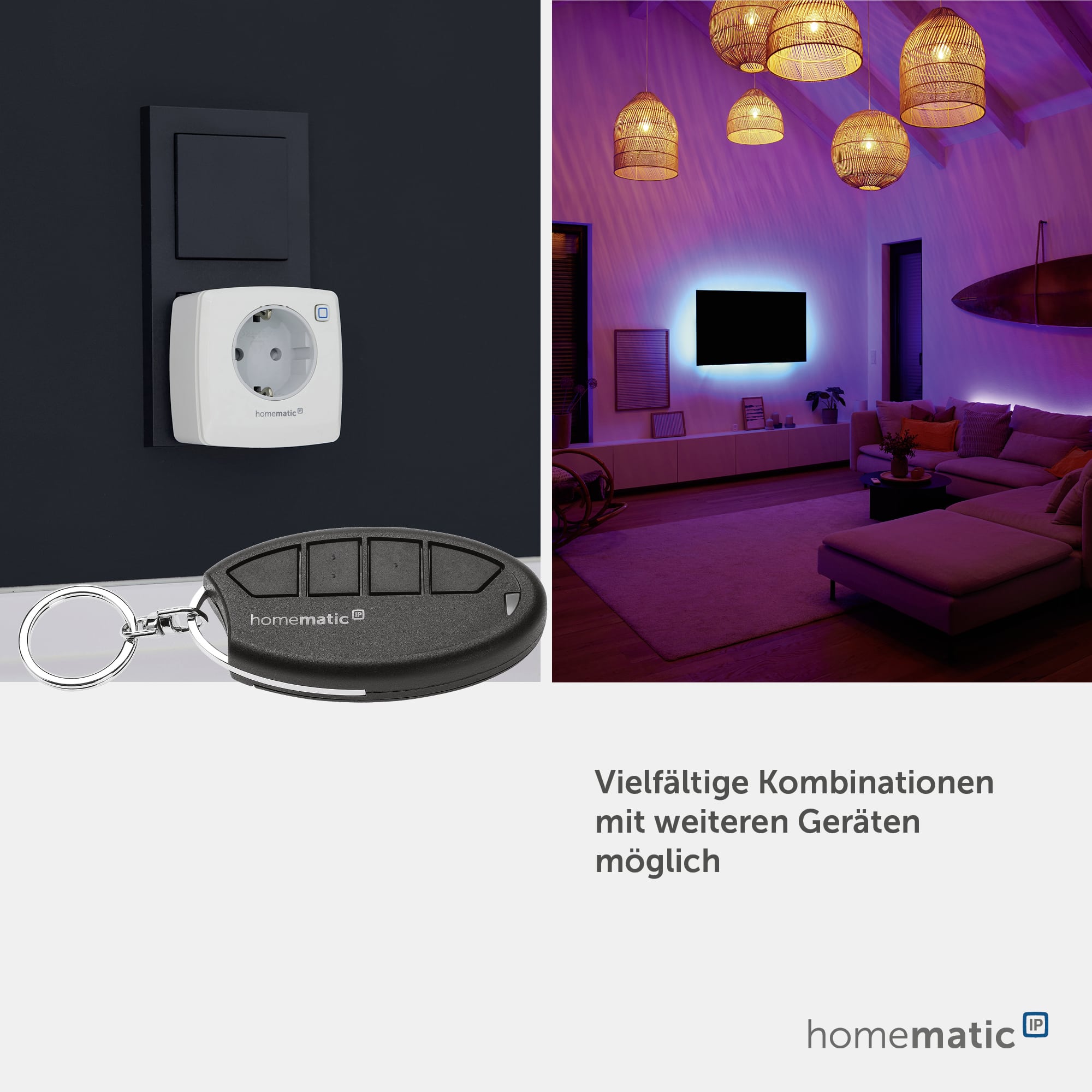 HOMEMATIC IP 160723A0 Schlüsselbundfernbedienung, 4 Tasten
