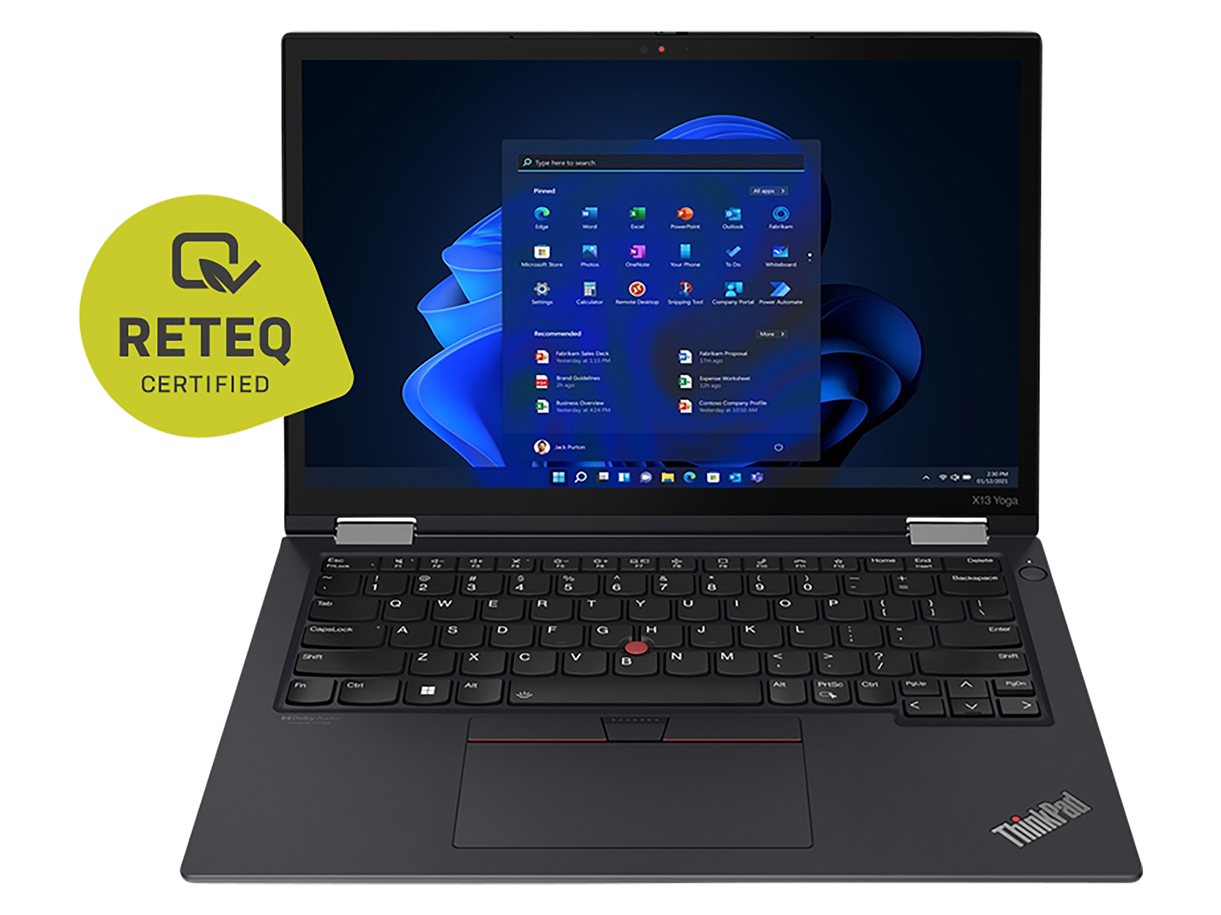 LENOVO Notebook Thinkpad X13 Yoga, 33,78 cm (13,3",) 16GB, 256GB, Win11Pro, refurbished