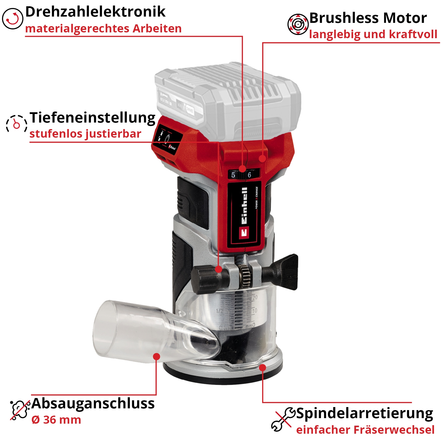 EINHELL PROFESSIONAL Akku-Kantenfräse TP-ET 18 Li BL, Solo EINHELL Akku-Kantenfräse TP-ET 18 Li BL, Solo