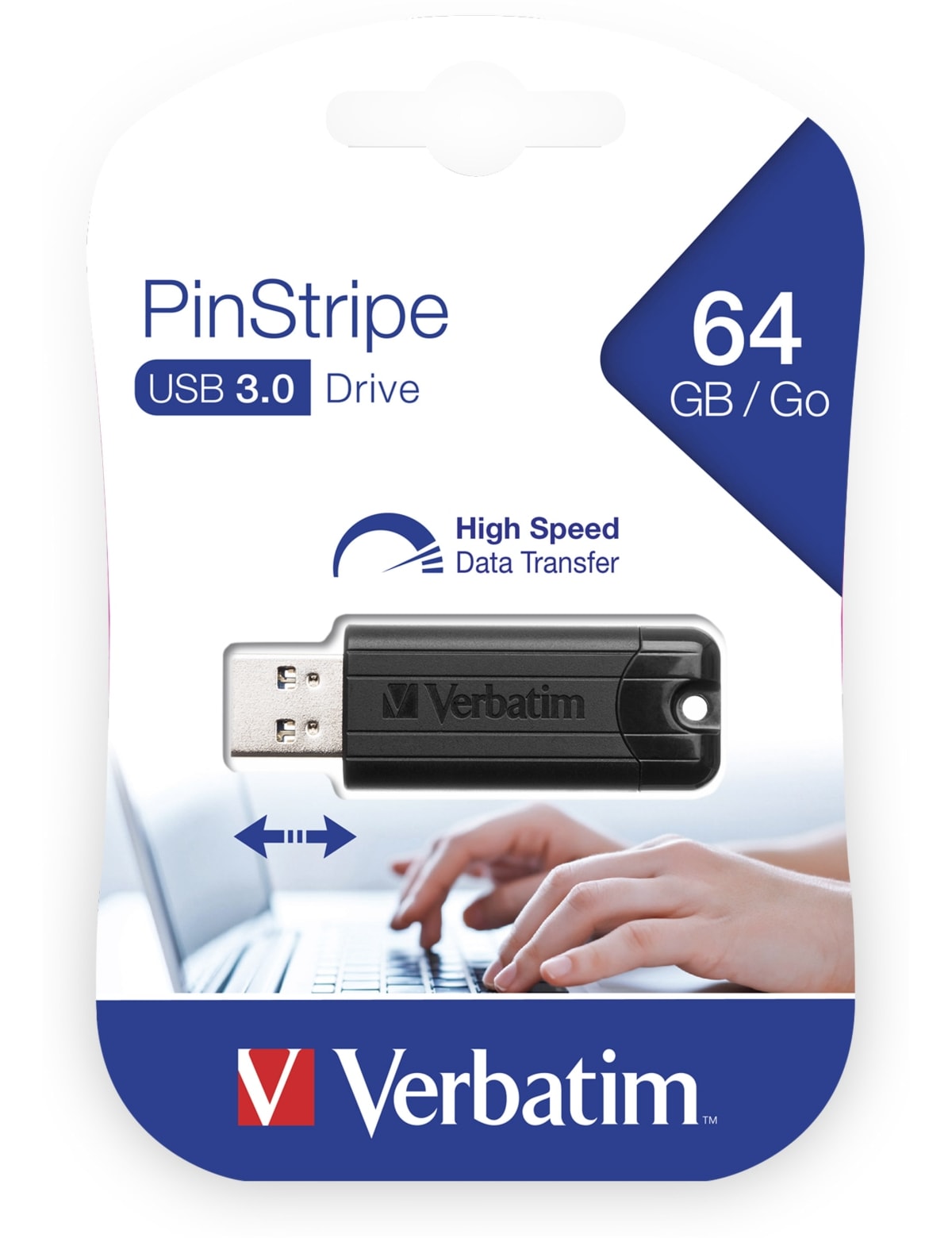 VERBATIM USB-Stick PinStripe 49318 USB 3.2 64GB VERBATIM USB3.0 Stick PinStripe, 64 GB