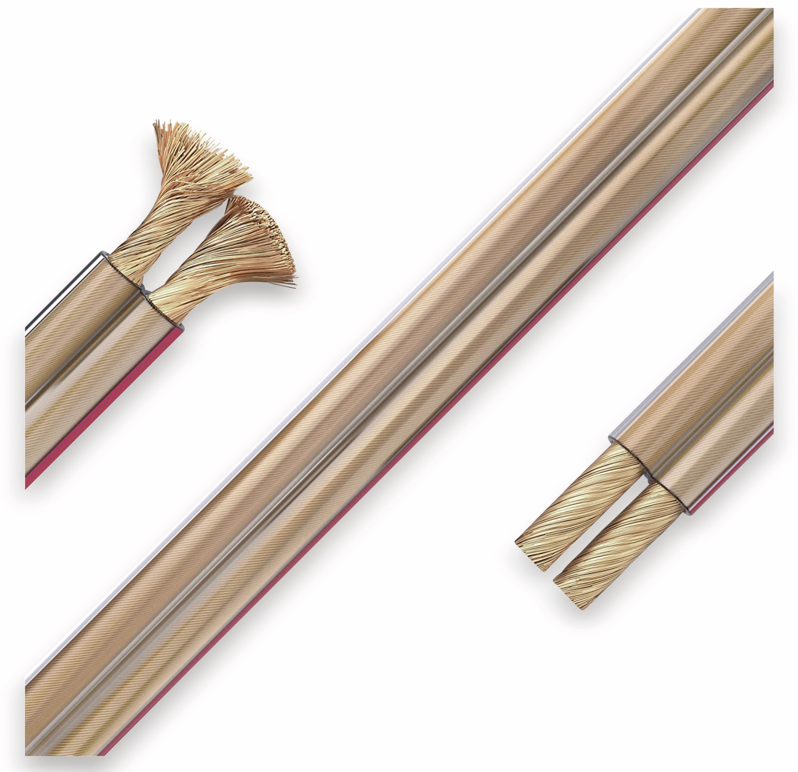 PURELINK Lautsprecherkabel, 2x1,5 mm², 10 m, transparent, OFC