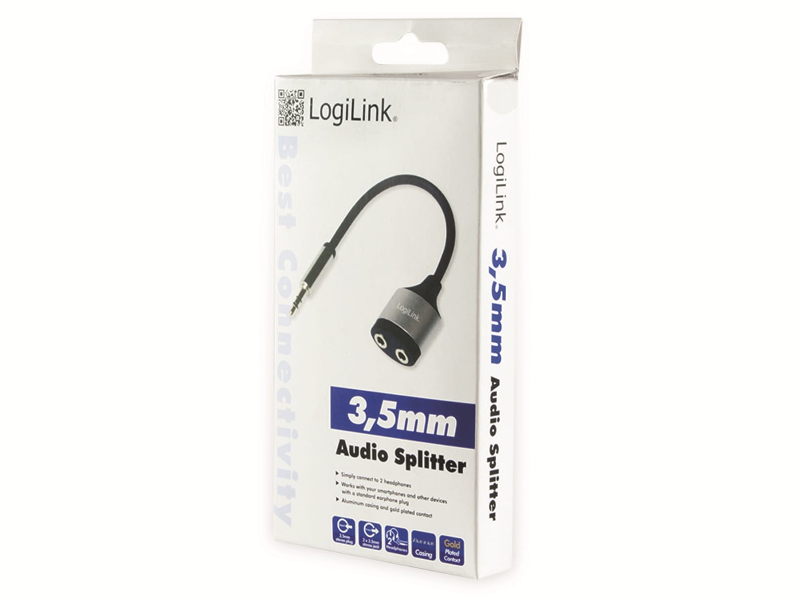 LOGILINK Audioadapter 3,5 mm, 18 cm, Klinkenstecker auf 2x Klinkenbuchse