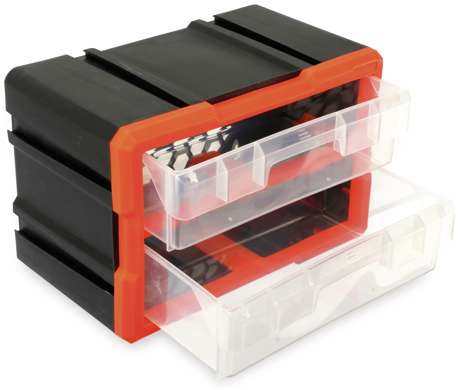 DAYTOOLS Werkzeugbox TW2020, Kunststoff,2-teilig, schwarz/orange