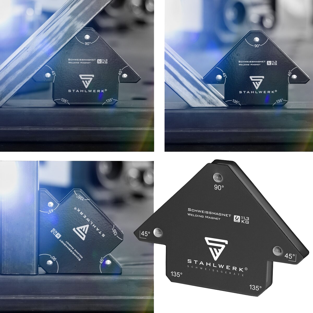 STAHLWERK Magnet-Schweißwinkel, 4571, 11,3 kg/ 25 lbs, 4er Set STAHLWERK Magnet-Schweißwinkel, 4571, 11,3 kg/ 25 lbs, 4er Set