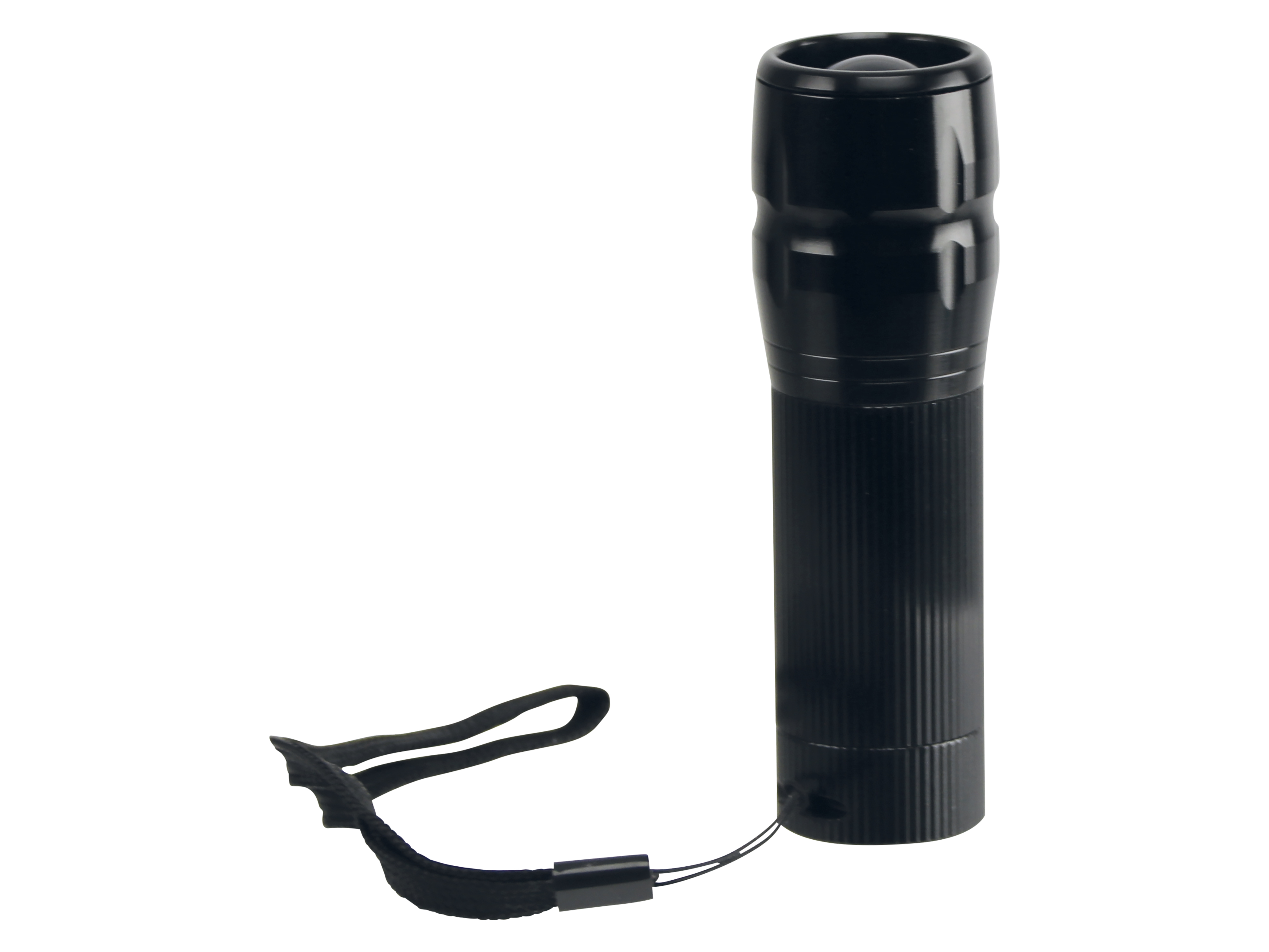 LED-Taschenlampe, Alu, 5 W OSRAM LED, schwarz, 4xMicro