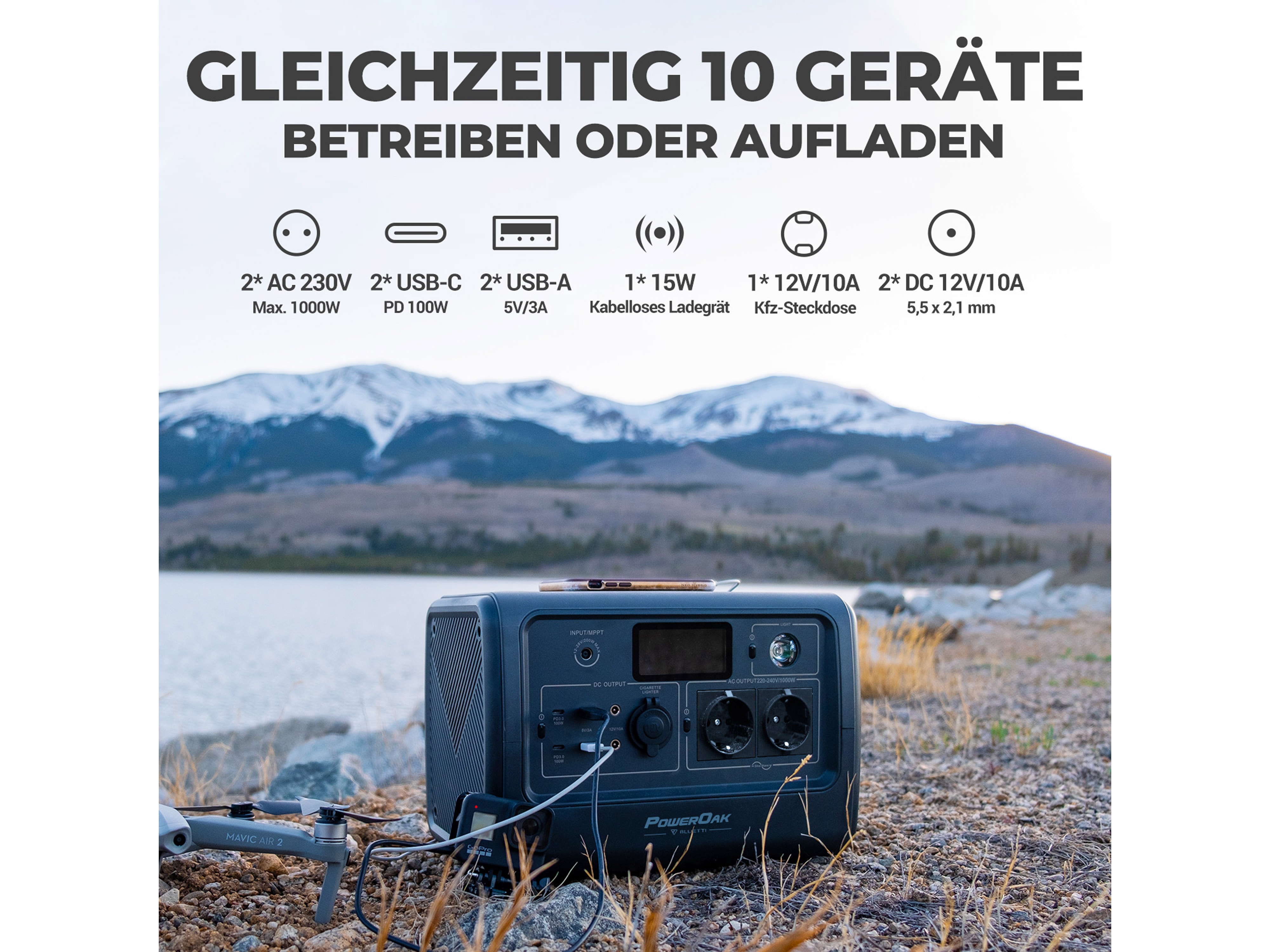 BLUETTI Powerstation-Set EB70 + 120 W Solarmodul