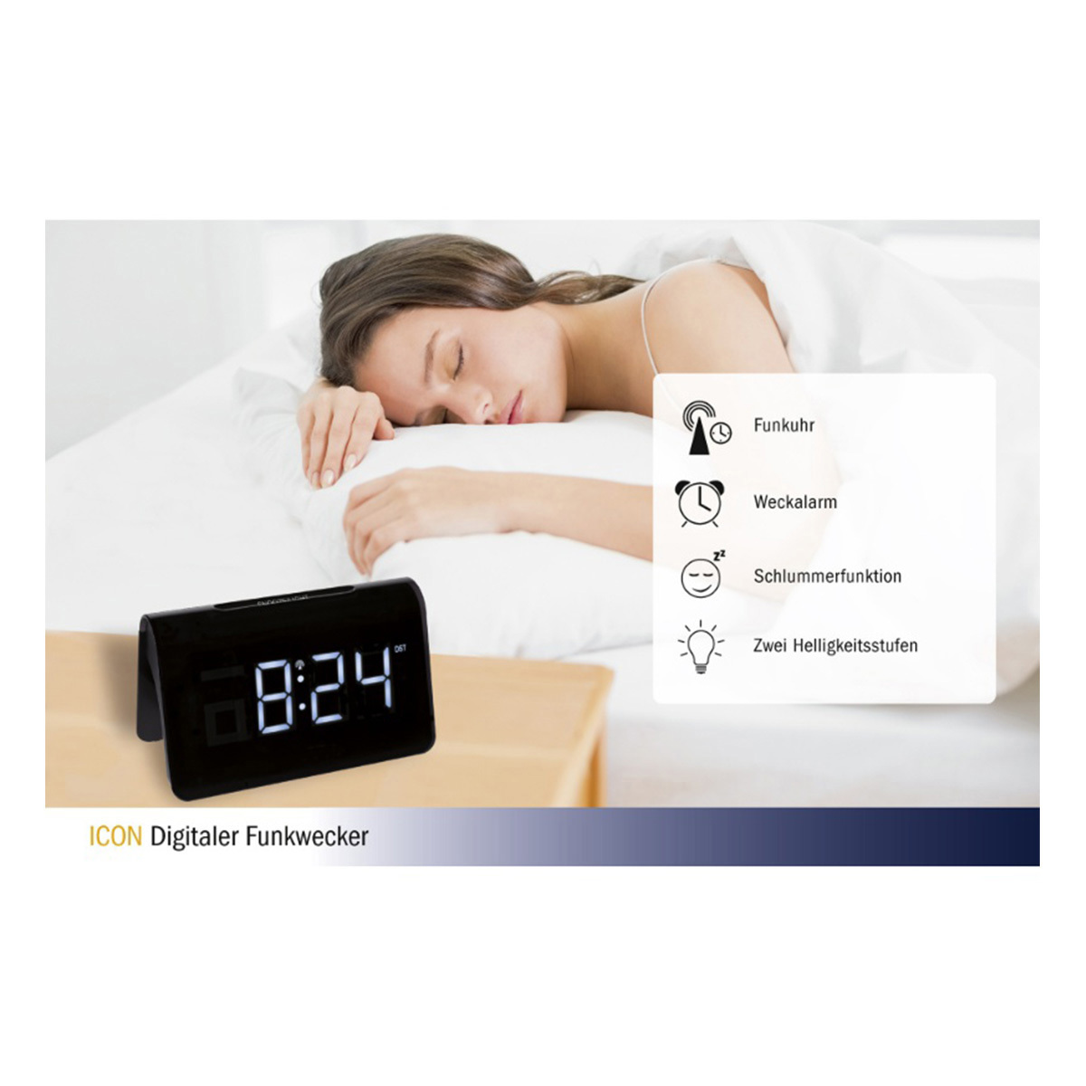 TFA Digitaler Funkwecker 60.2543.02, ICON