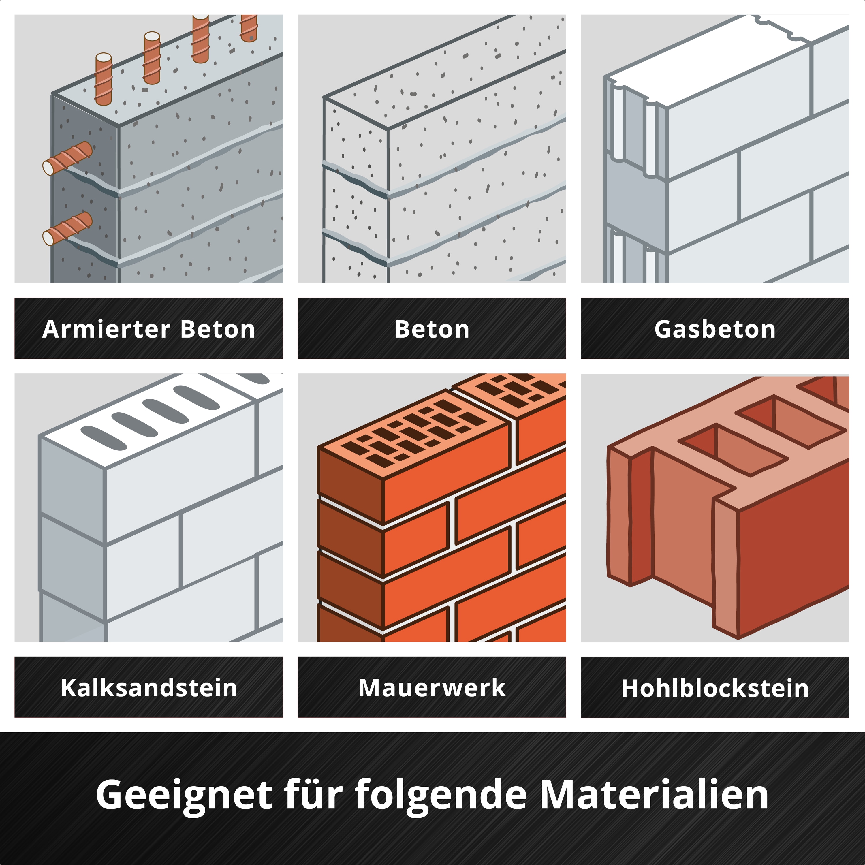 KWB SDS-Plus Hammerbohrer-Set, 268494, 160 mm, 4-teilig