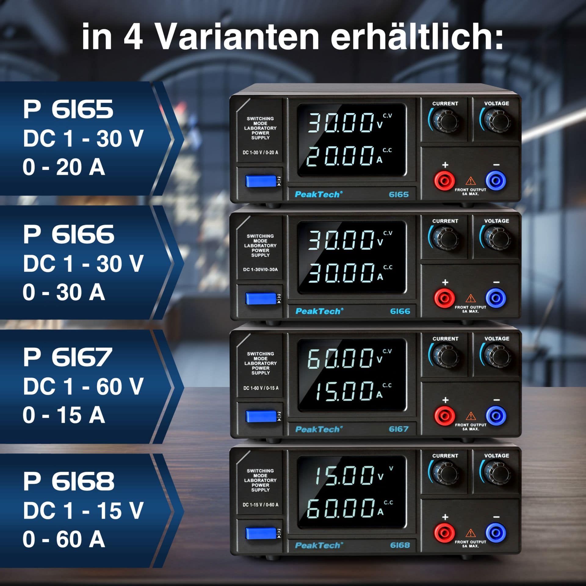 PEAKTECH Labornetzgerät P 6165, 1...30 V, 0...20 A, 600 W