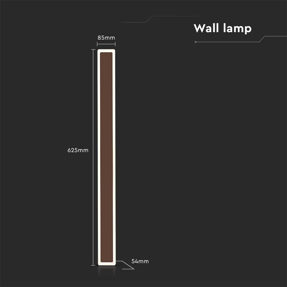 V-TAC LED-Wandleuchte VT-11117, EEK: E, 17 W, 2160 lm, 3000 K, braun