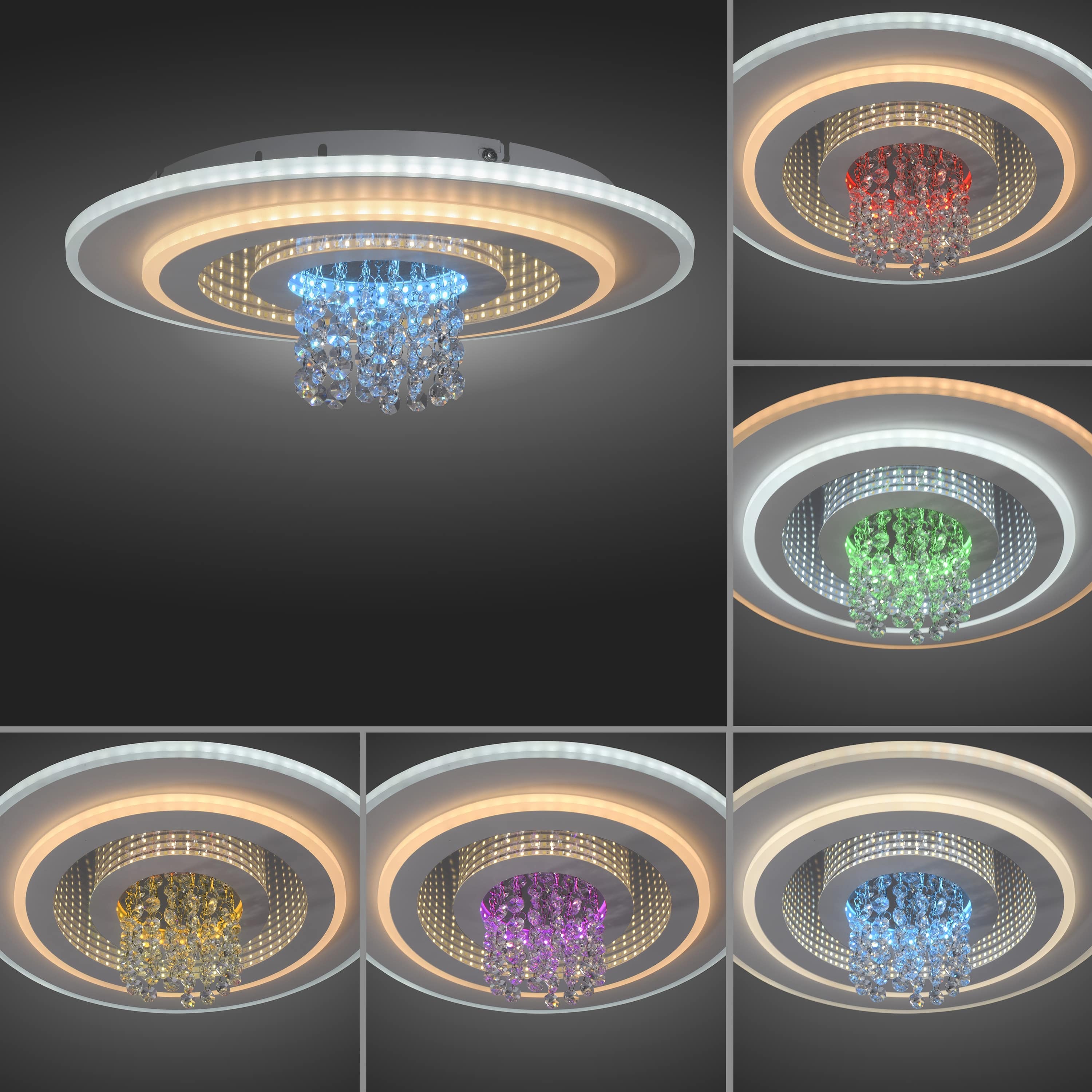 JUST LIGHT LED-Deckenleuchte 14518-16, 24W, 2800lm, CCT, RGB, IP20, weiß