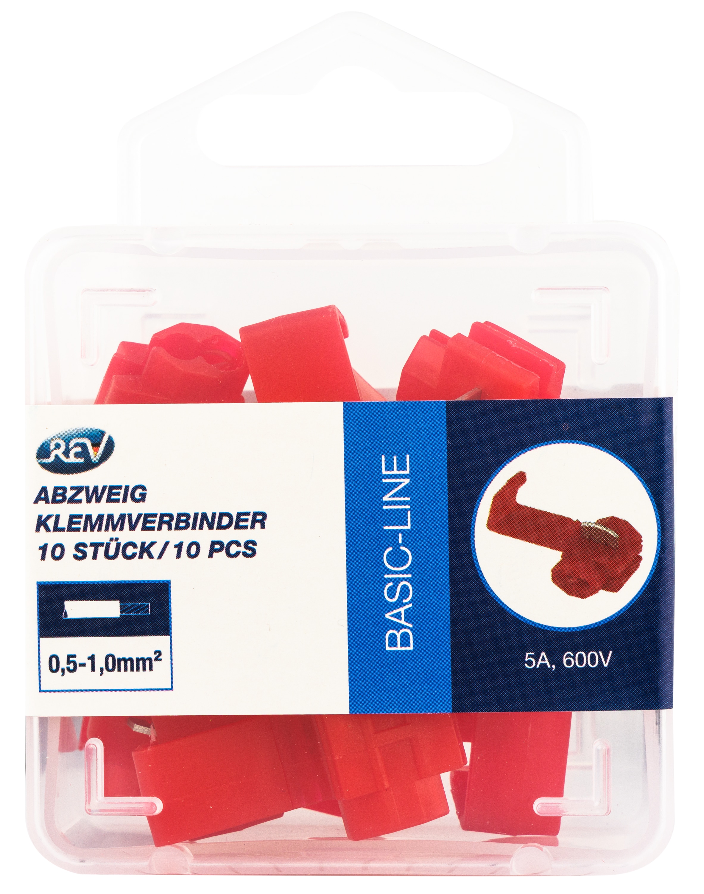 REV Abzweig-Klemmverbinder, rot, 0,5... 1,0 mm², 10 Stück