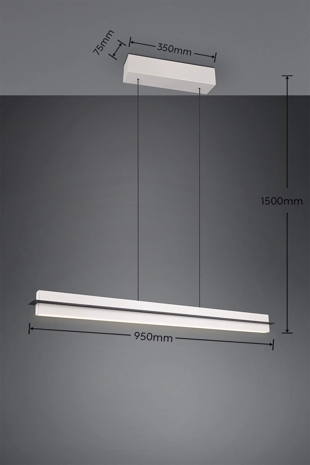 TRIO LED-Pendelleuchte EMERSON 346710176, 22 W, 2500 lm, grau