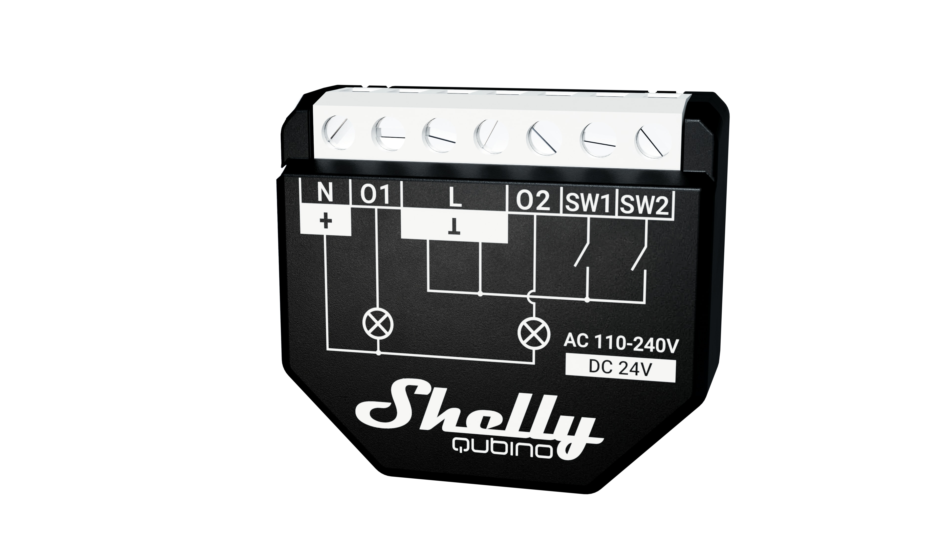SHELLY WLAN-Schaltaktor Wave 2PM, 16 A, 2 Kanäle, UP, Z-Wave, Messfunktion