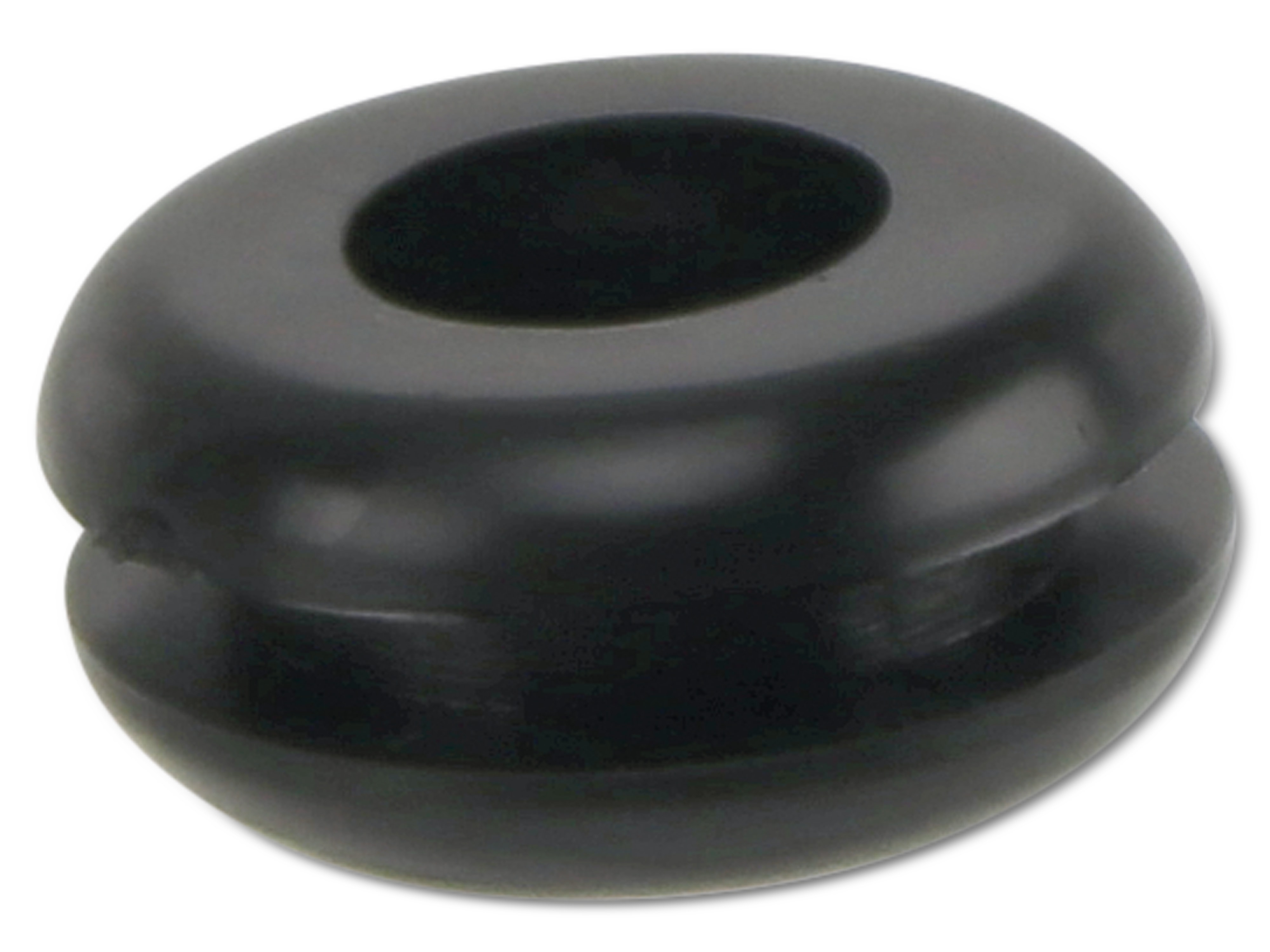 KSS Kabeldurchführungstülle PVC, schwarz, Plattenstärke 1,7, Loch-Ø 6,4, offen, 1 Stück