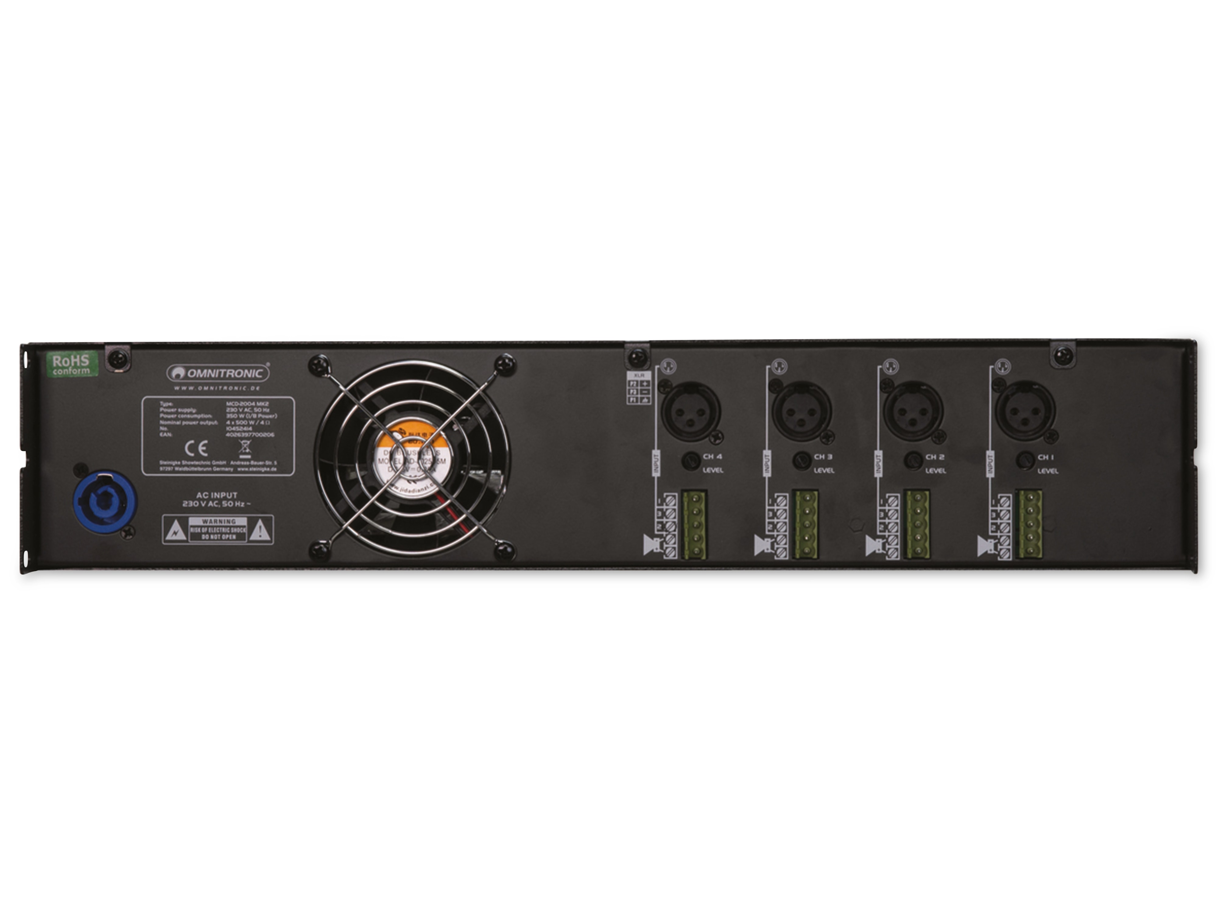 OMNITRONIC Installationsendstufe MCD-2004 MK, 4-Kanal OMNITRONIC Installationsendstufe MCD-2004 MK, 4-Kanal