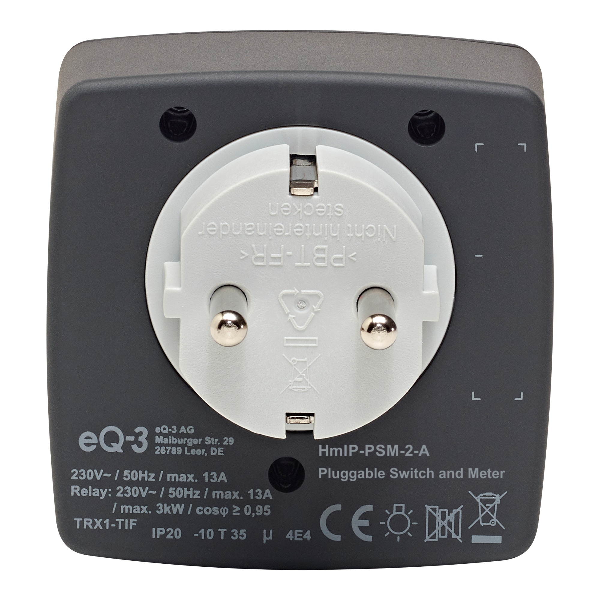 HOMEMATIC IP 161599A0, Schalt-Mess-Steckdose, anthrazit