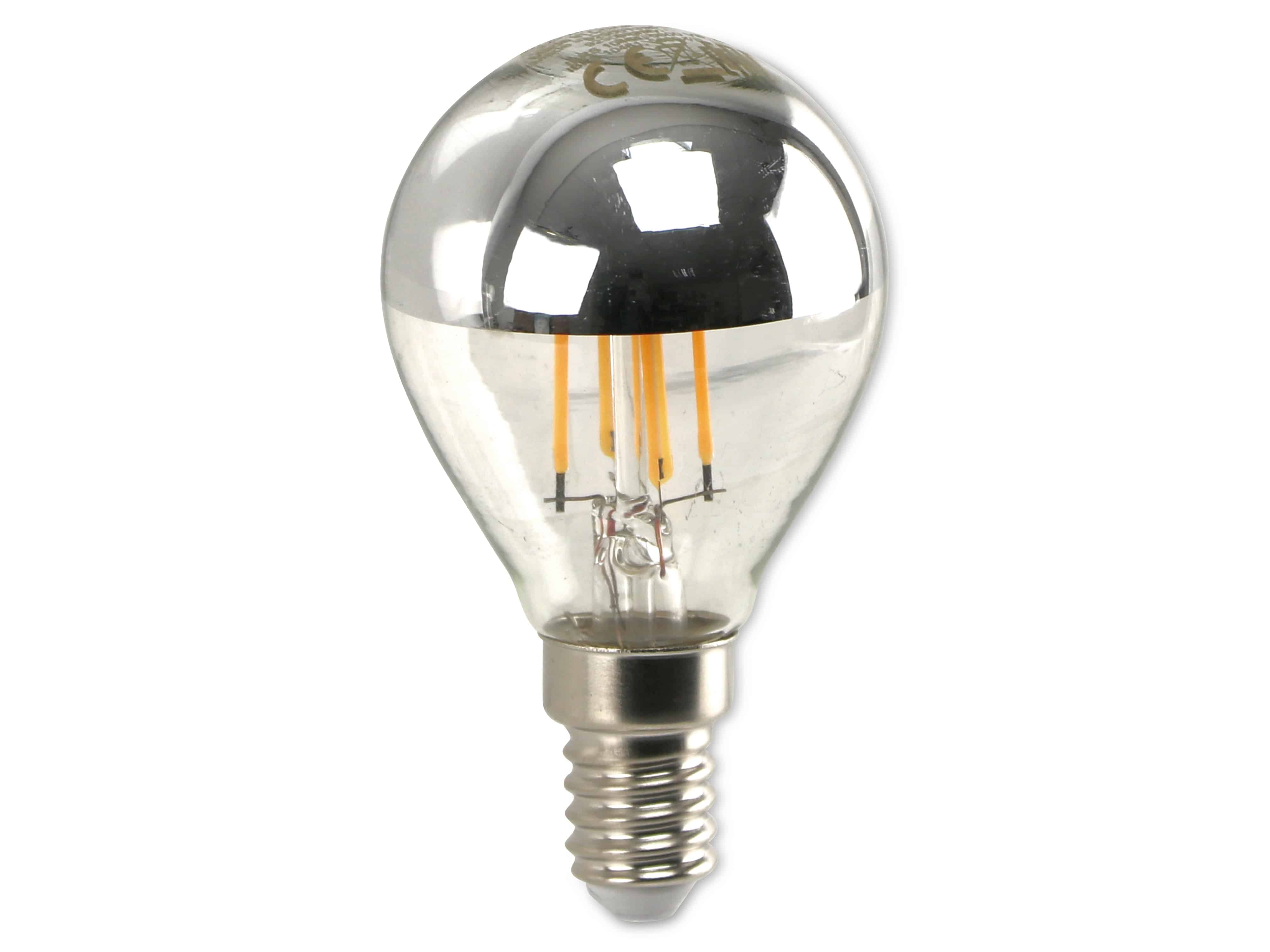 LED-Lampe Philips, Mini Globe E14, EEK: F, 4 W, verspiegelt, warmweiß