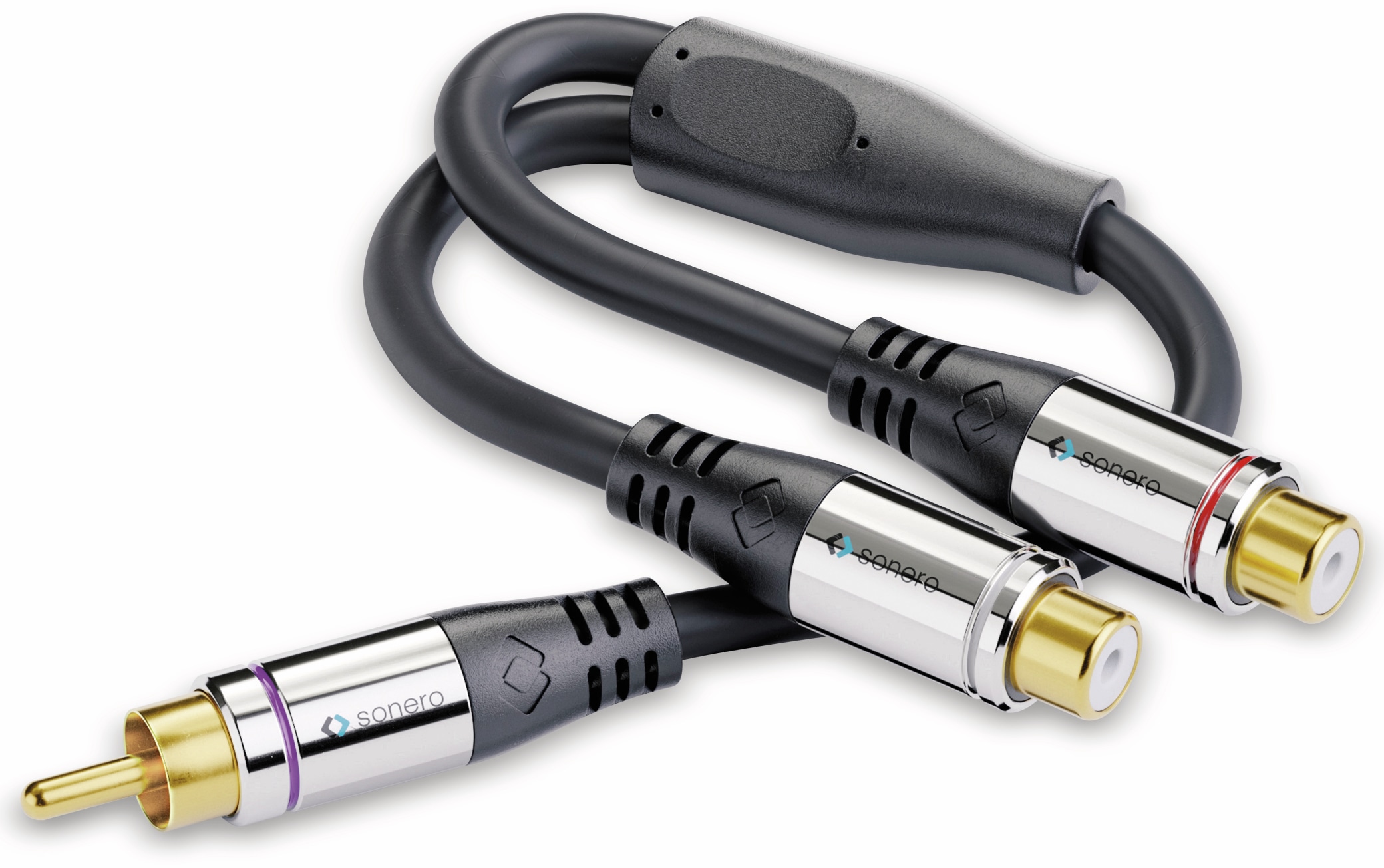SONERO Audioadapter 0,20 m, Chinchstecker auf 2x Cinchbuchse