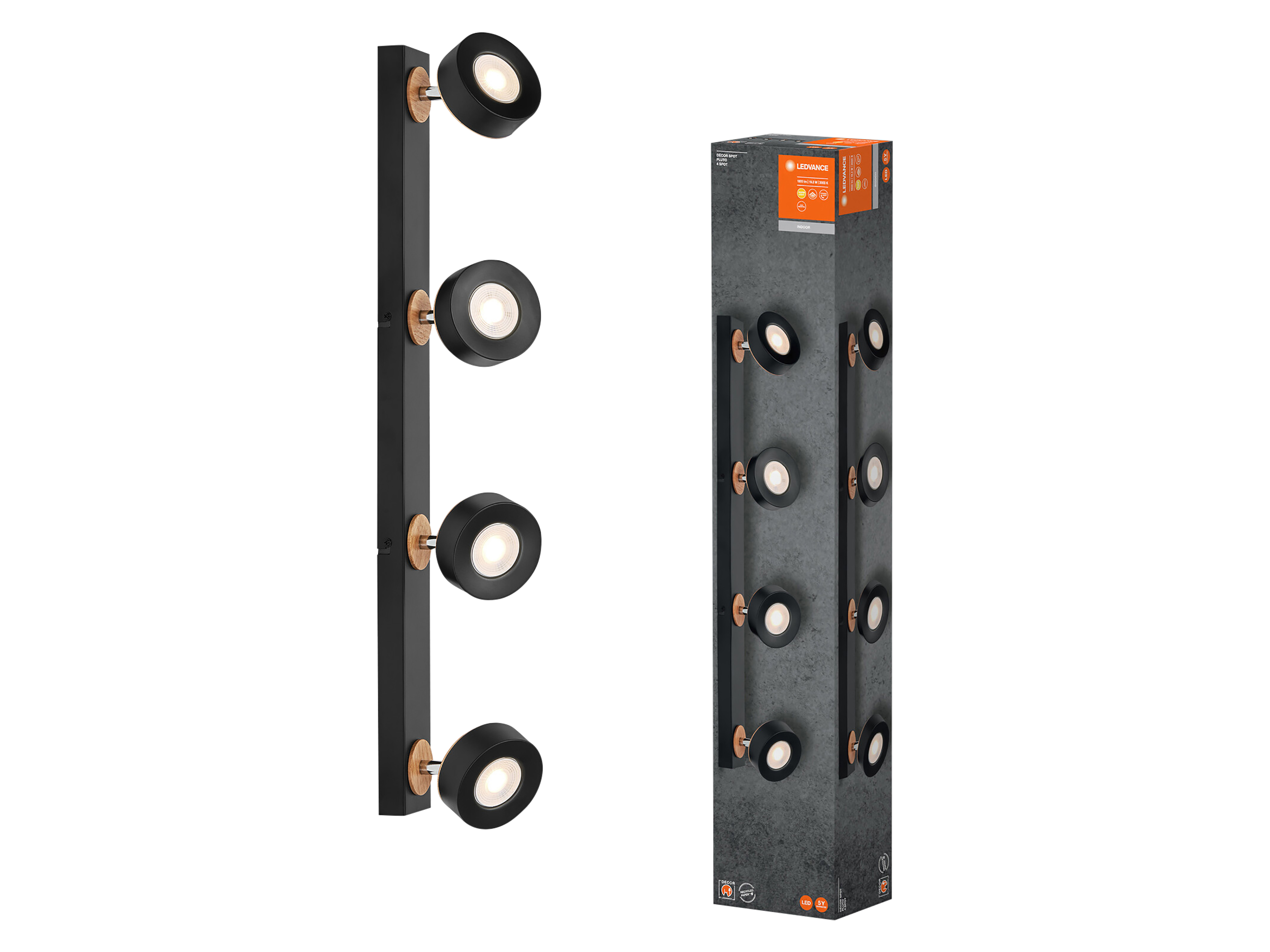 LEDVANCE LED-Deckenleuchte 4058075833456, 19,2W, 1250llm, 3000K, schwarz LEDVANCE Deckenanbau-Leuchte, 4058075833456, schwarz
