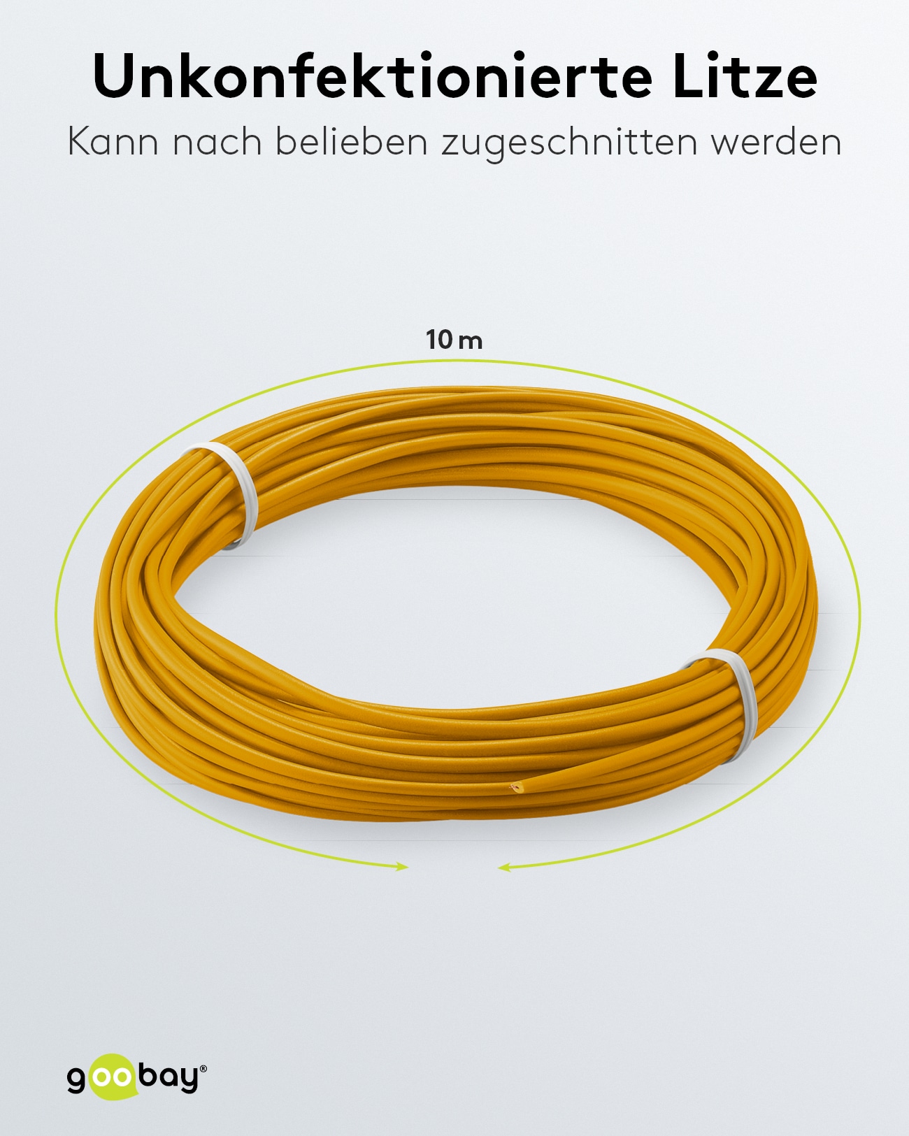 GOOBAY Kupferlitze 55043, 1x 0,14 mm², isoliert, 10 m, orange