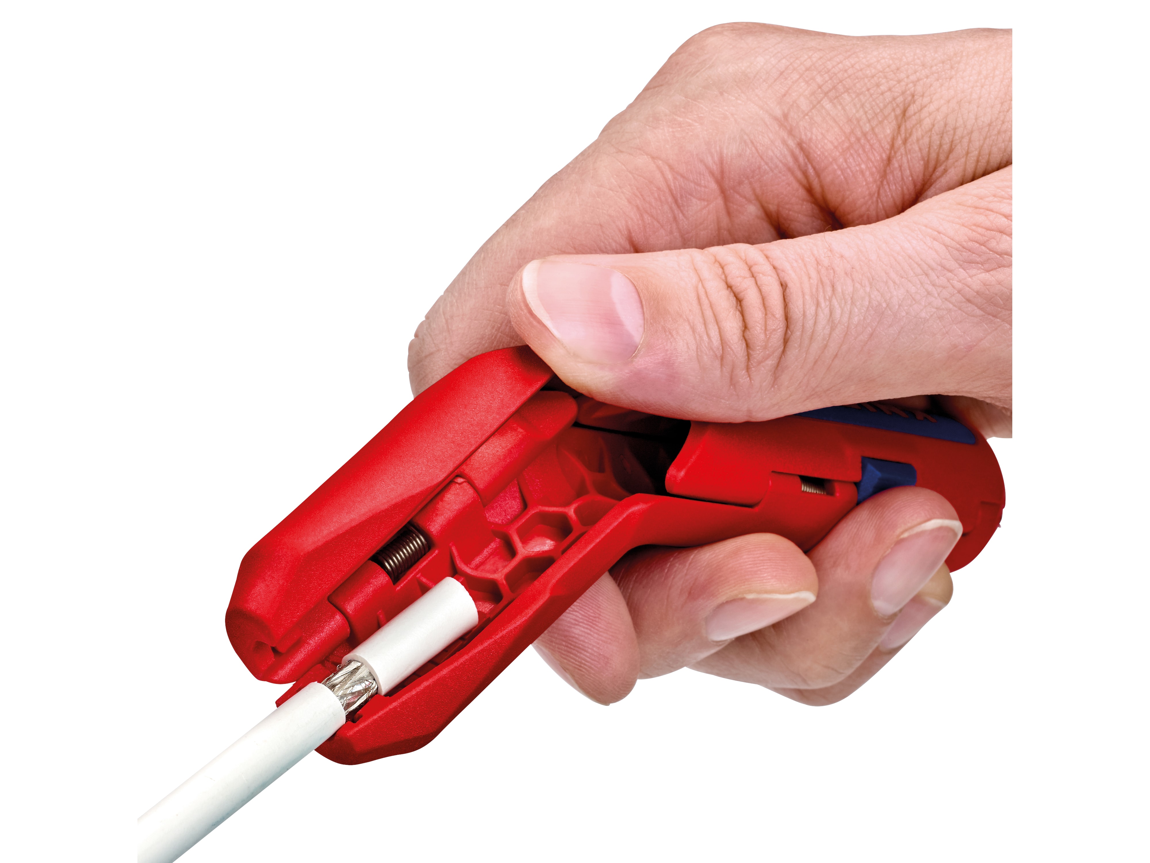 KNIPEX Universal-Abmantelungswerkzeug, ErgoStrip® 16 95 01 SB, für Rechtshänder