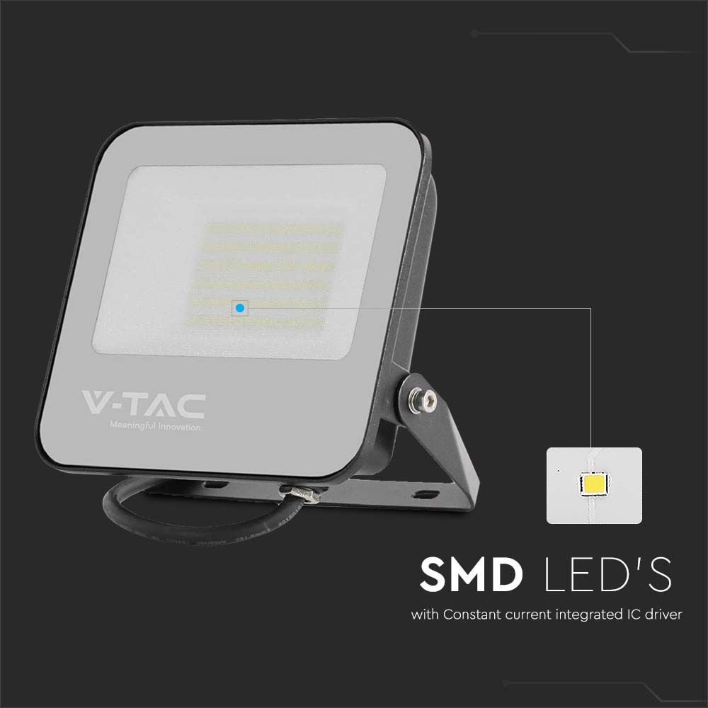 LED-Fluter V-TAC, VT-4456, EEK: B, 50 W, 4000 K, 9250 lm, IP65, sw