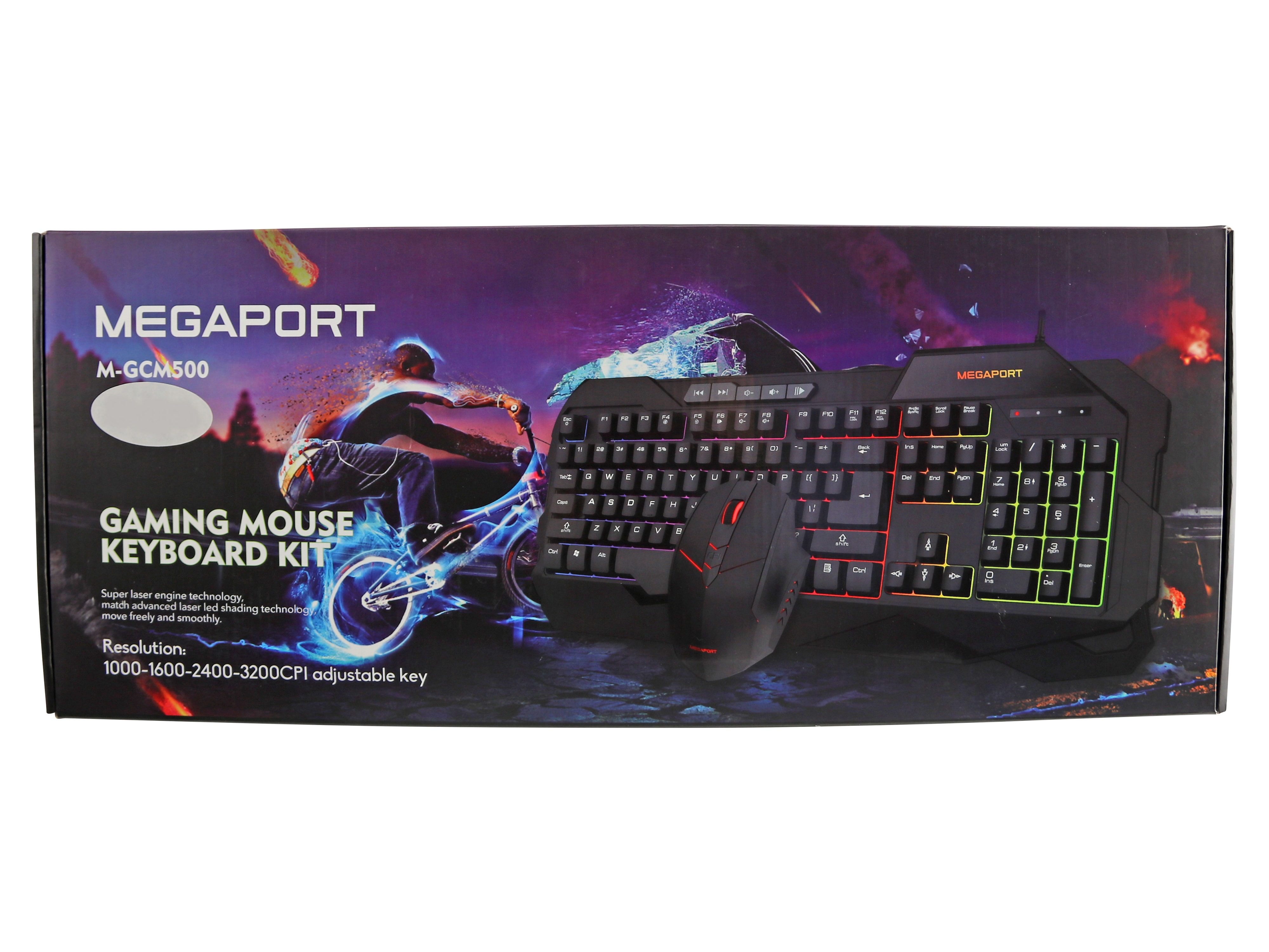 Tastatur/Maus-Set, MEGAPORT, M-GCM500, englisches Tastaturlayout