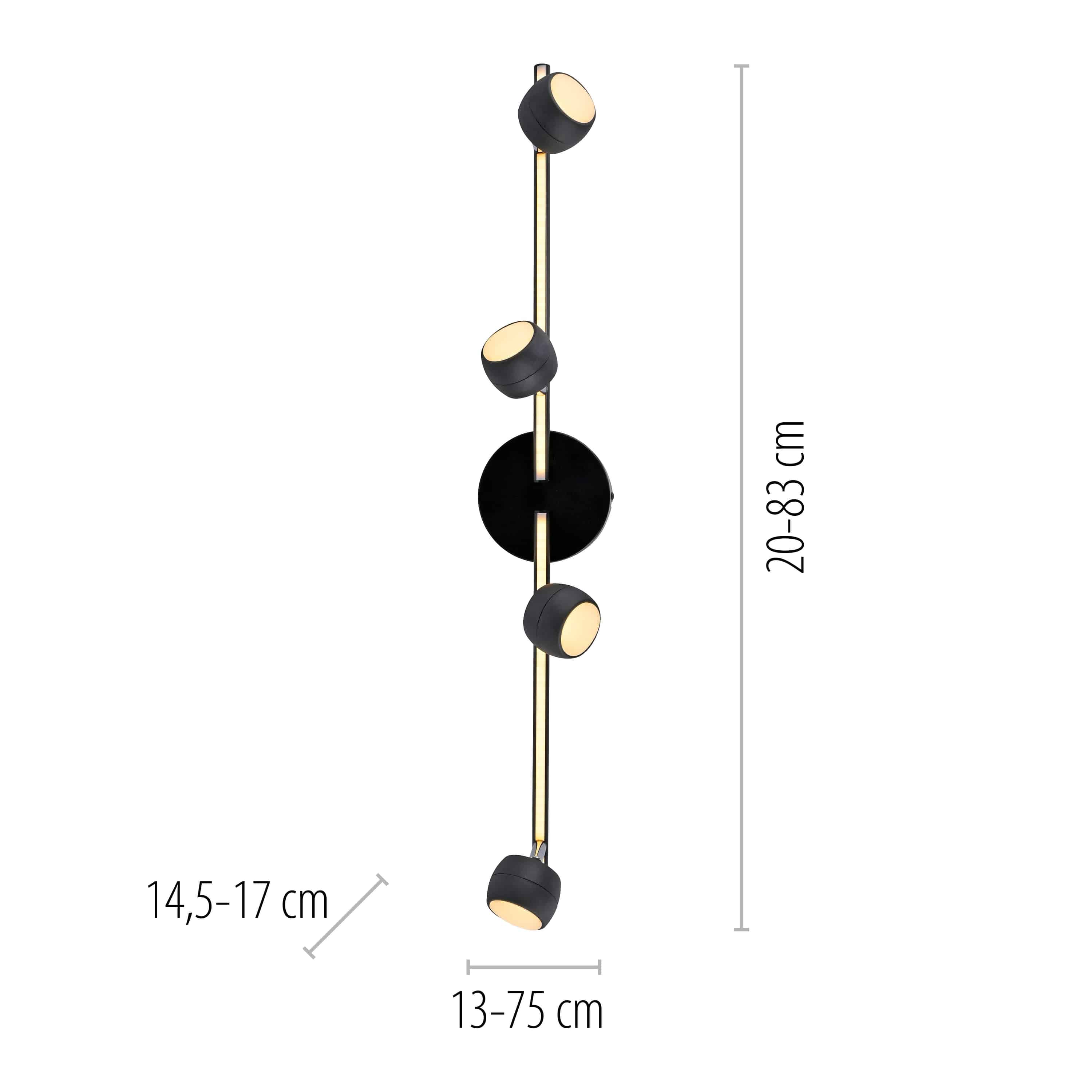 JUST LIGHT LED-Deckenleuchte 11402-18, 20,40W, 3000K, 2360lm, warmweiß, IP20, schwarz JUST LIGHT LED-Deckenleuchte 11402-18, 20,40W, 3000K, 2360lm, warmweiß, IP20, schwarz