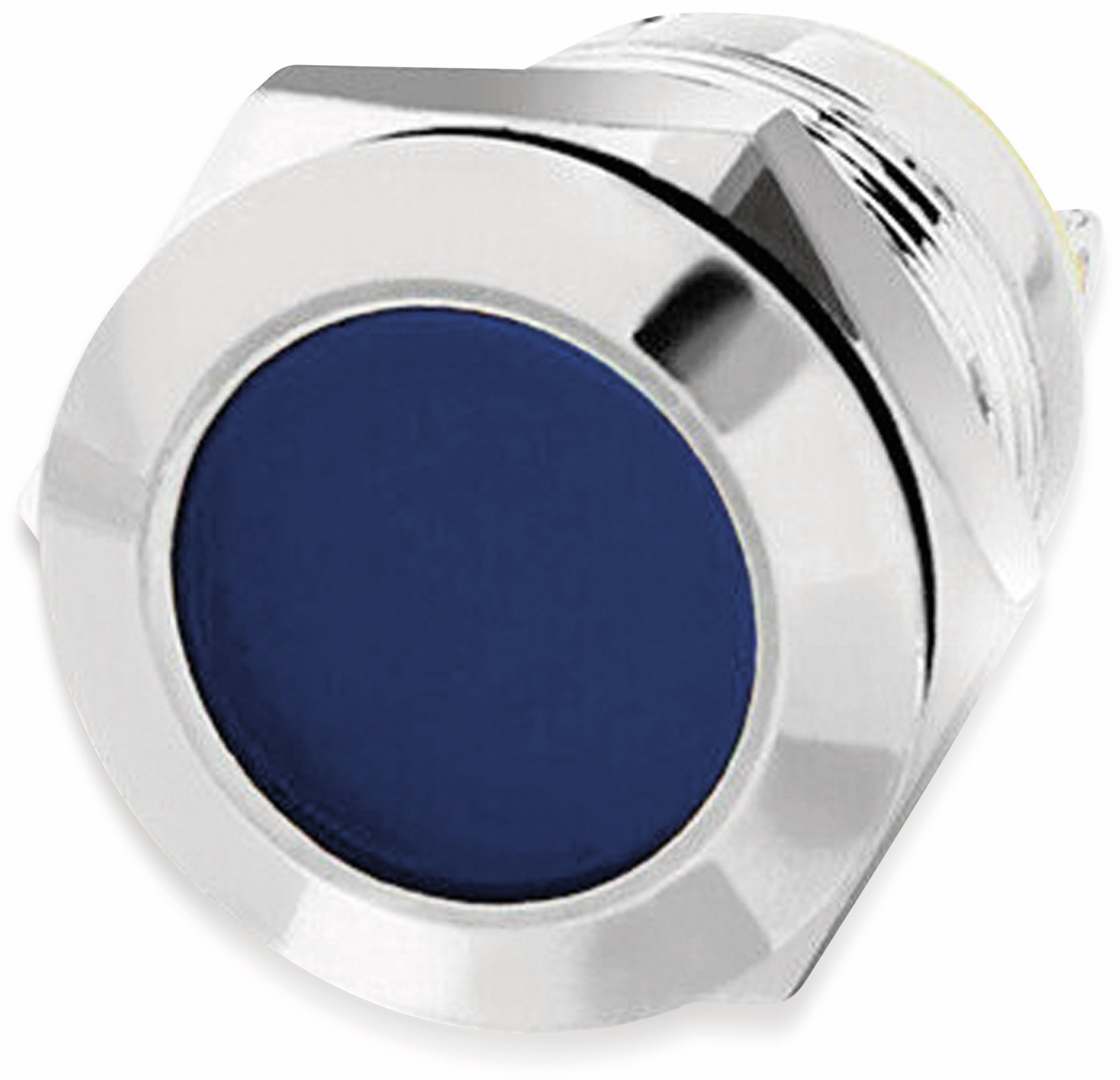 LED-Kontrollleuchte, Signalleuchte 12 V, Blau, Ø12 mm, Messing, Tiefe 18 mm