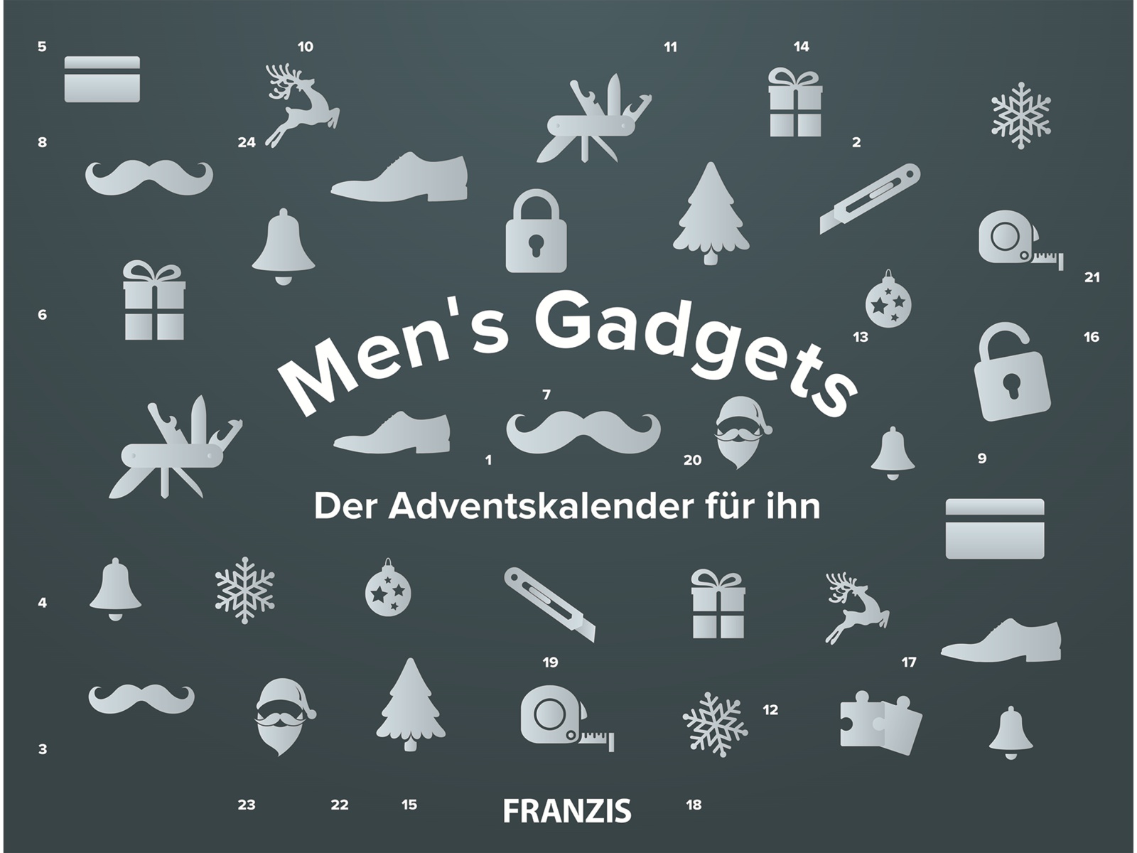 FRANZIS Adventskalender, 67225, Men's Gadgets 