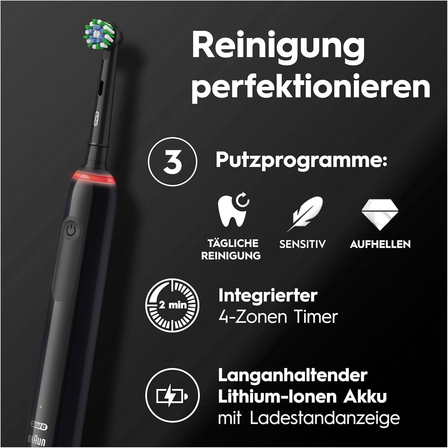 ORAL-B Elektrische Zahnbürste Pro 3, 3000 Sensitive Clean Black JAS22