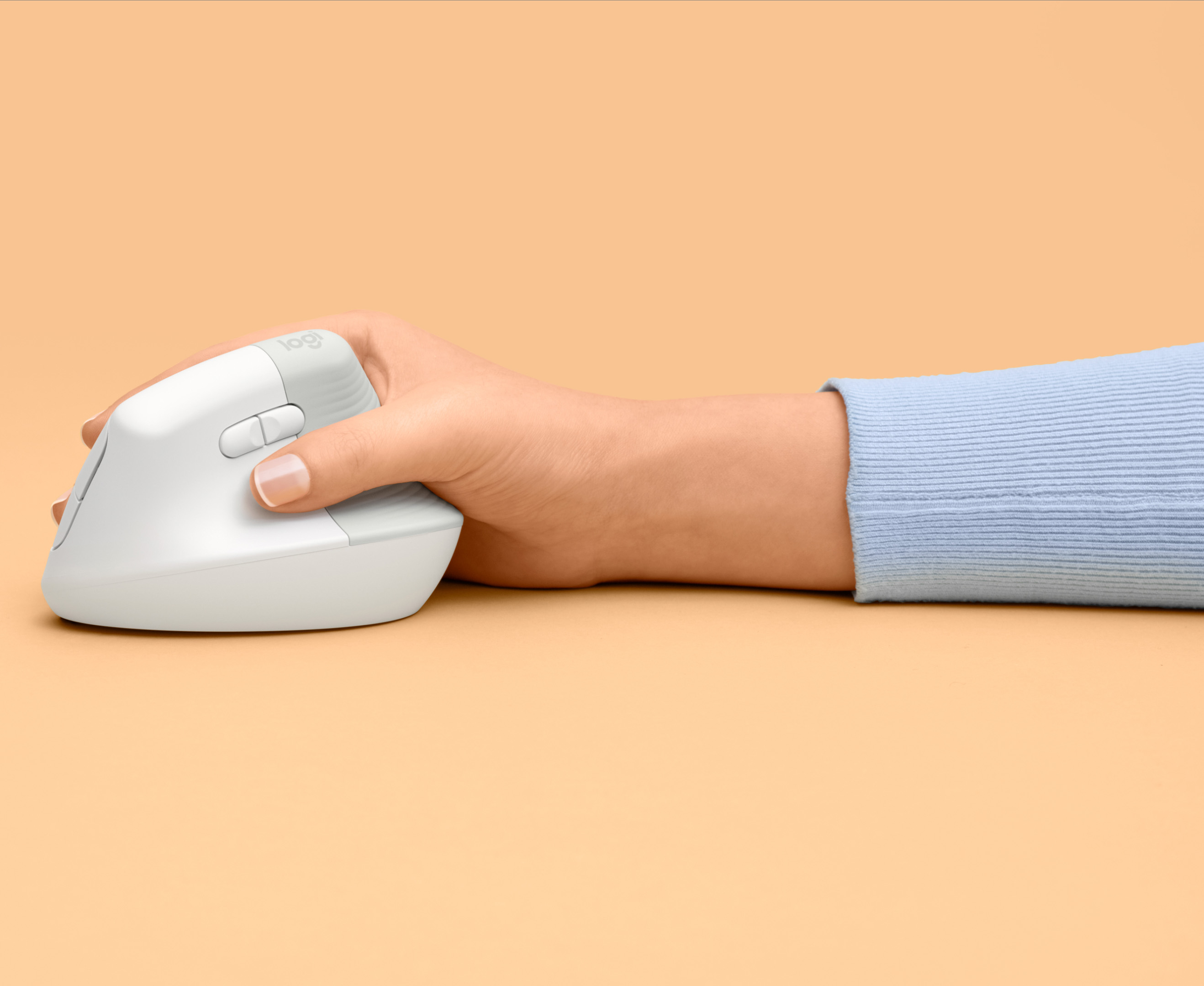 LOGITECH Maus Lift grauweiß