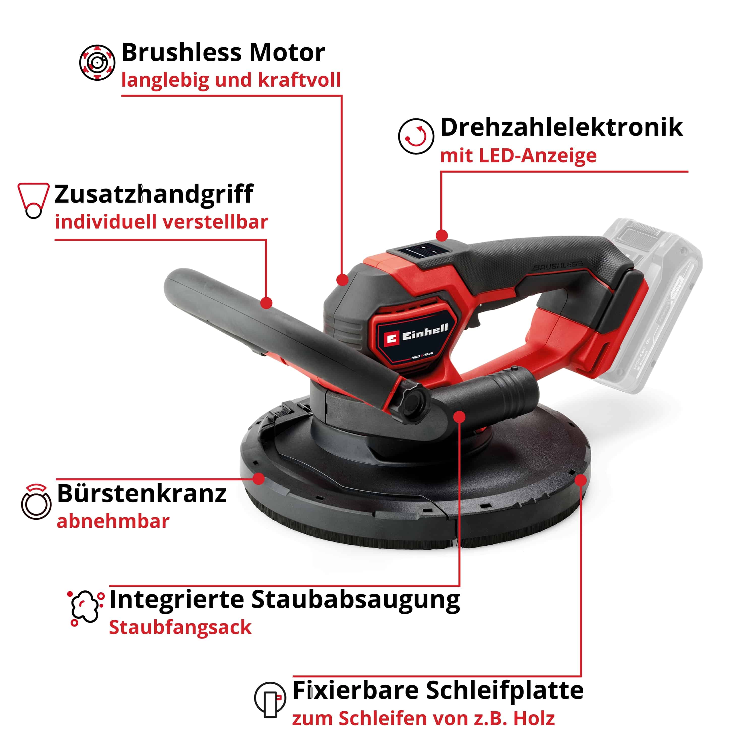 EINHELL PROFESSIONAL Akku-Trockenbauschleifer TP-DWS 18/2225 Li BL Kit (1x 4,0 Ah) EINHELL Akku-Trockenbauschleifer TP-DWS 18/2225 Li BL Kit (1x 4,0 Ah)