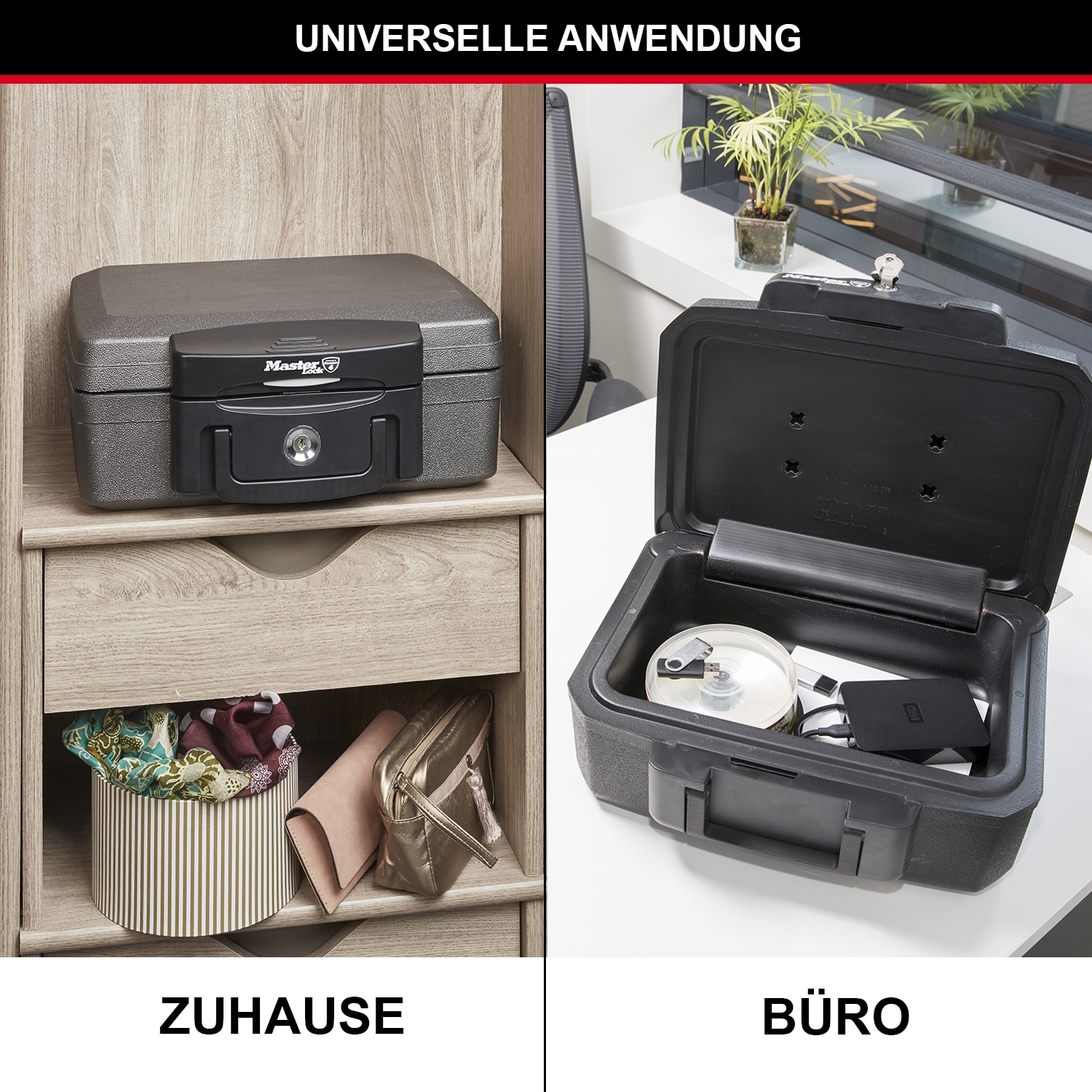 MASTERLOCK Sicherheitskassette H0100EURHRO, für unterwegs, Größe (S)