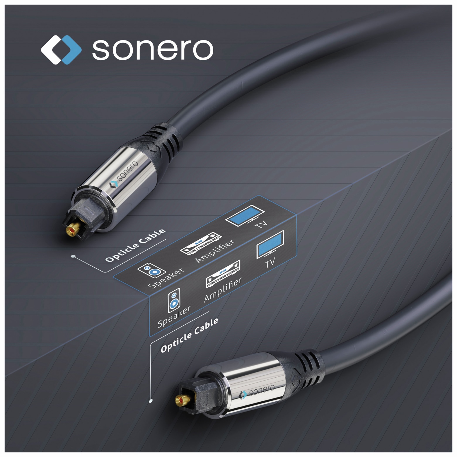 SONERO Lichtleiter-Kabel, 5 m, schwarz