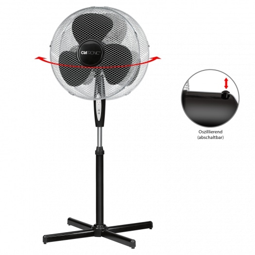 CLATRONIC Standventilator VL 3741 S, ca. Ø 40cm, mit FB, schwarz, 45 W CLATRONIC Standventilator VL 3741 S, ca. Ø 40cm, mit FB, schwarz, 45 W