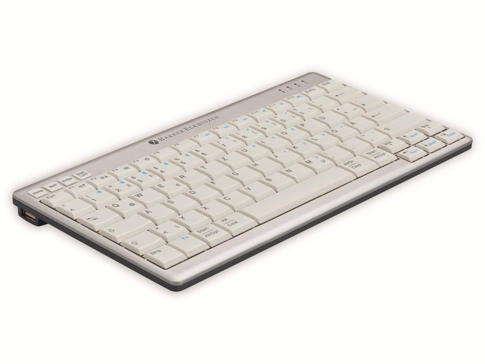BakkerElkhuizen Funk-Tastatur, Ultraboard 950, silber/weiß, Wireless