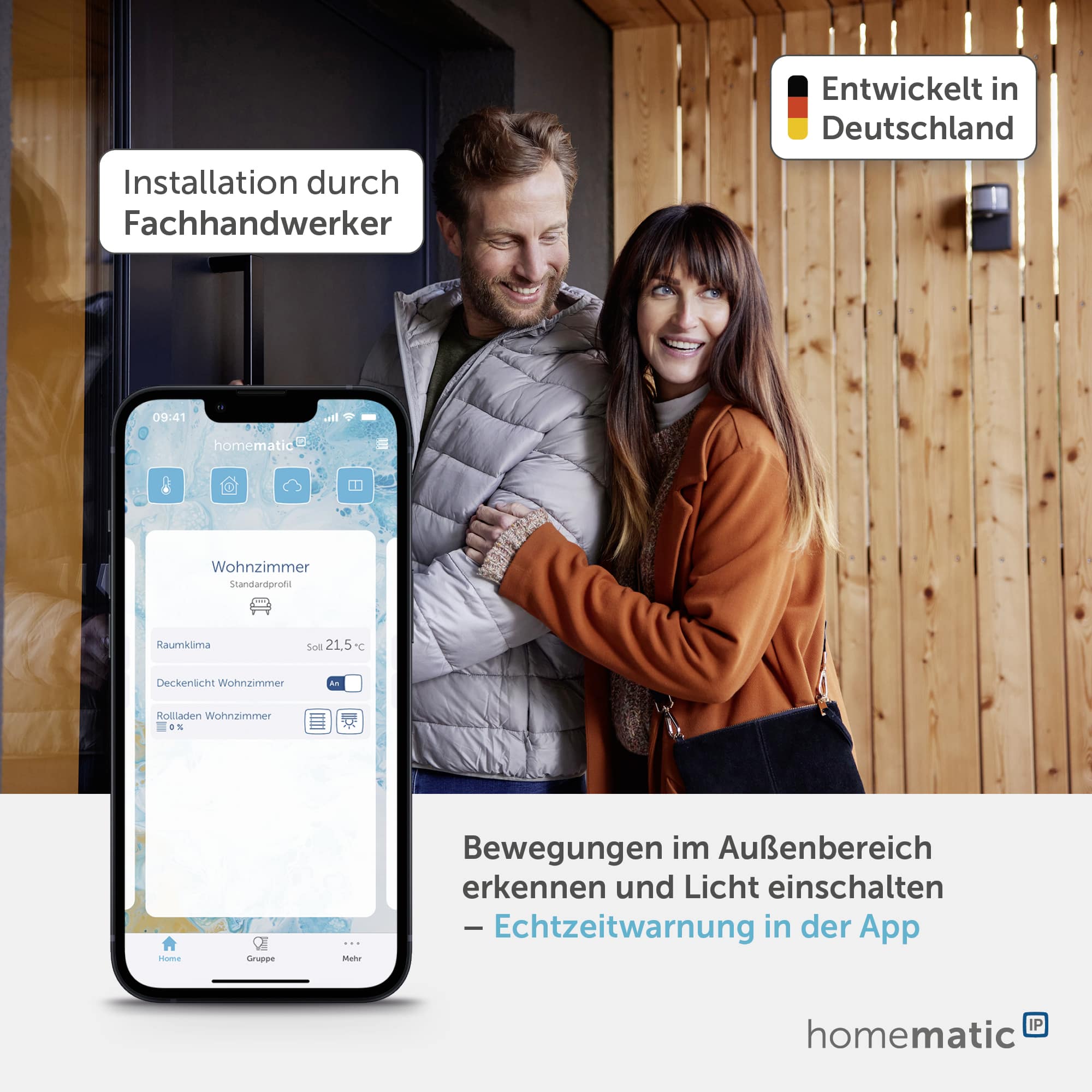HOMEMATIC IP Bewegungsmelder mit Schaltaktor, außen, weiß