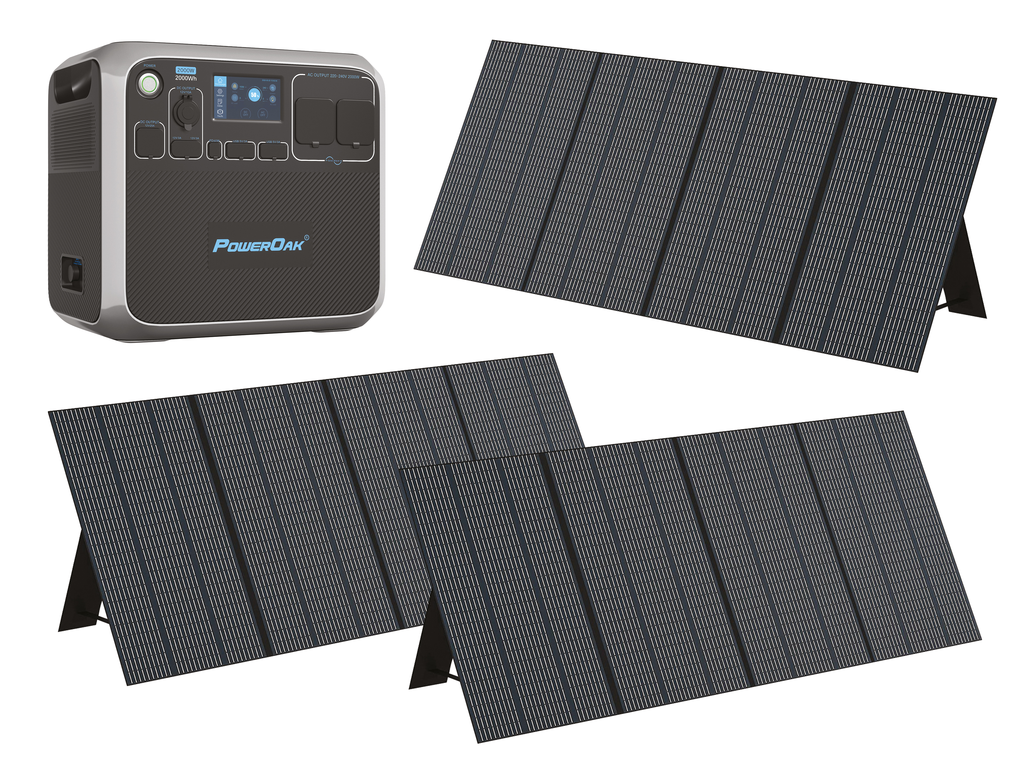 BLUETTI Powerstation-Set AC200P + 3x 350 W Solarmodul