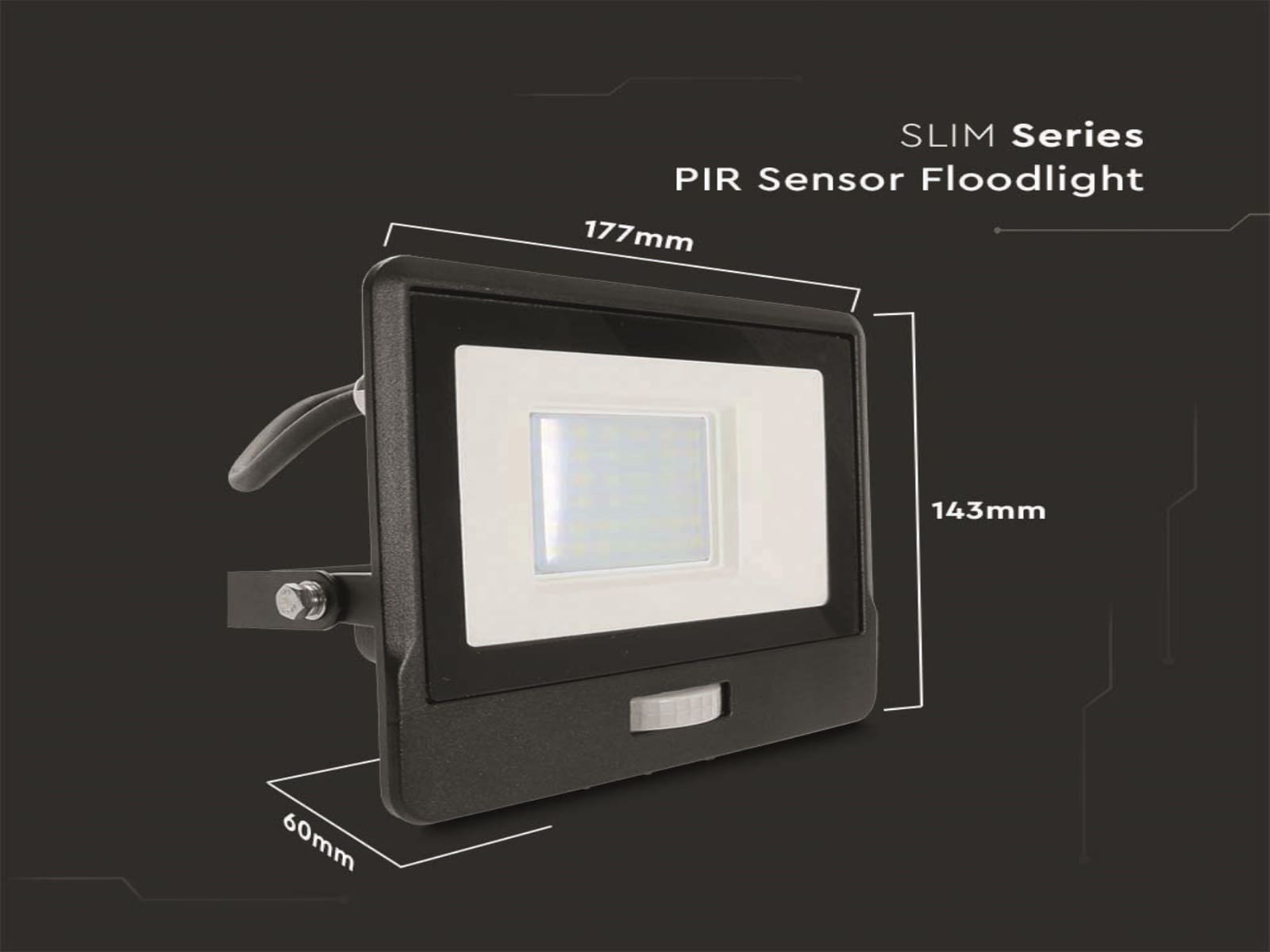 V-TAC LED-Fluter, Bewegungsmelder VT-138S-1 (20288) EEK: F, 30W, 2340 lm, 6500K, schwarz V-TAC LED-Fluter, Bewegungsmelder VT-138S-1 (20288) EEK: F, 30W, 2340 lm, 6500K, schwarz