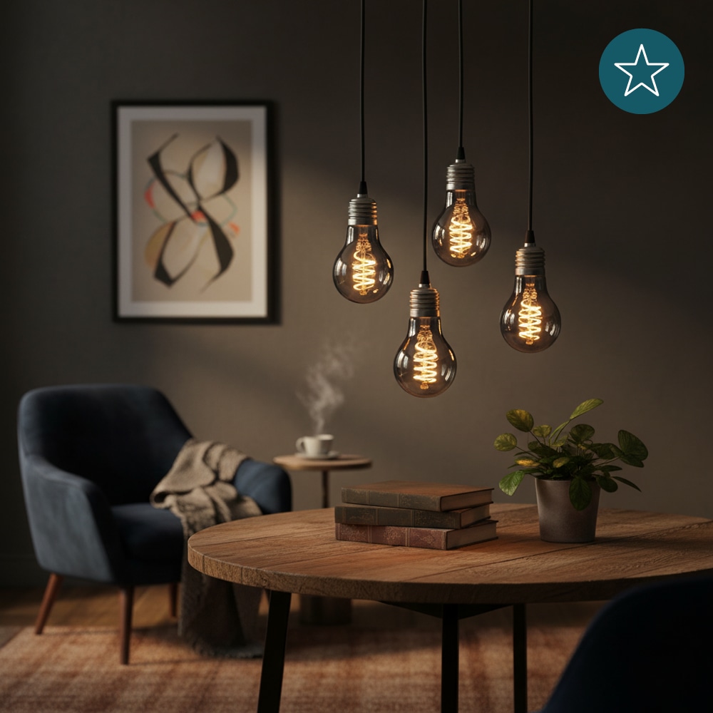 LUXULA LED-Filament-Lampe, SPIRAL, Bulb, E27, 4W, 40lm, 1800K, dimmbar