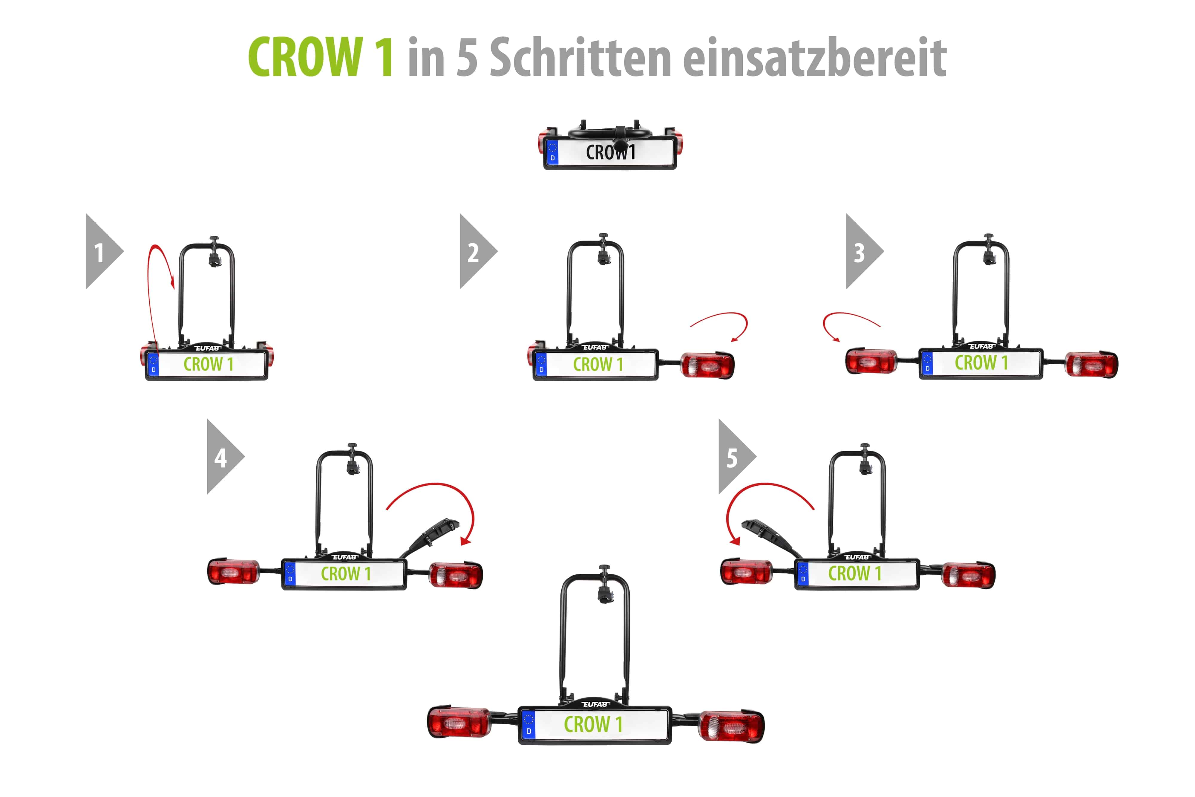 EUFAB Fahrradträger CROW 1, 11604, für 1 Fahrrad