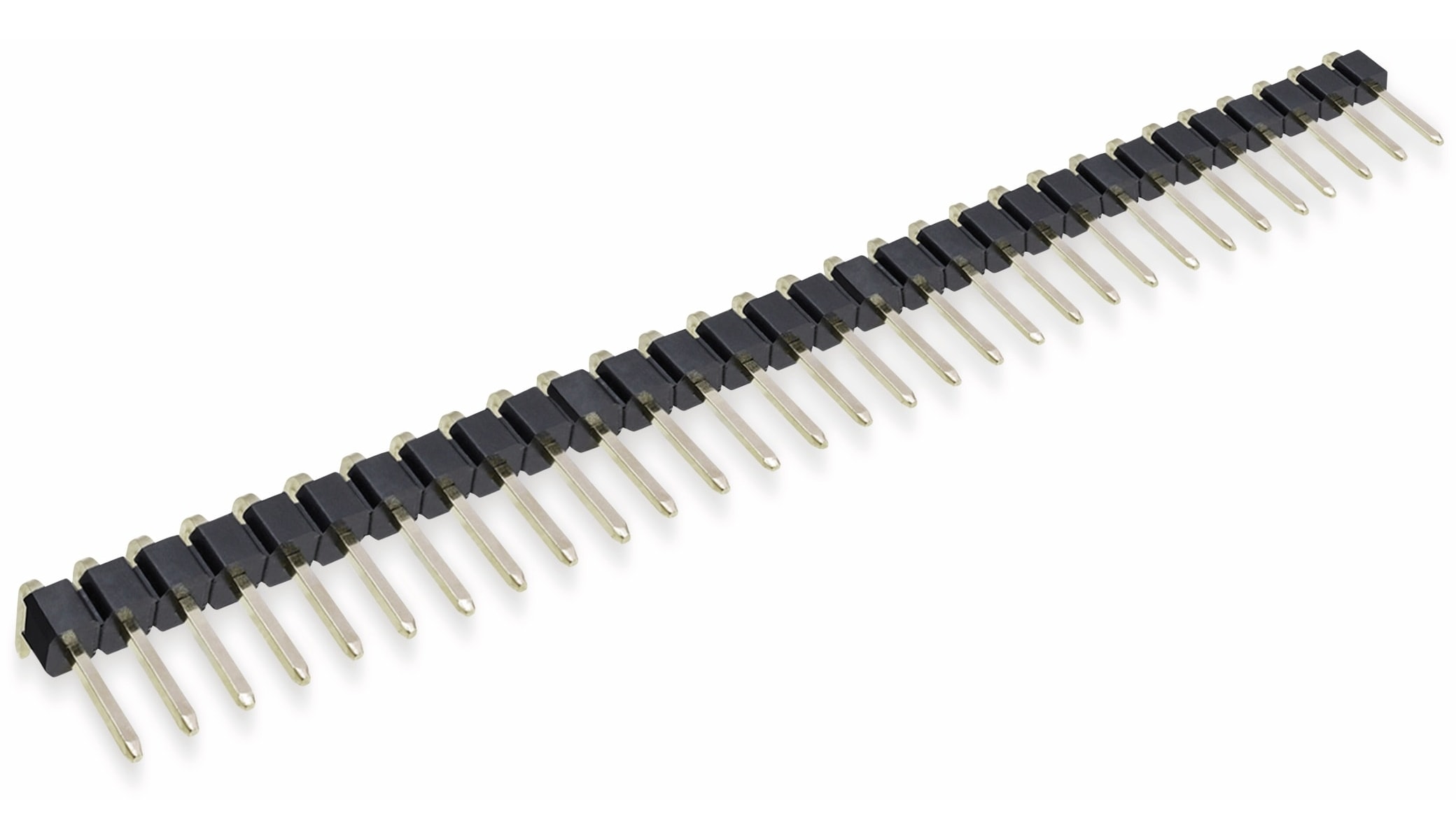 Stiftleiste, 1 x 32, 2,54 mm, gewinkelt, 0,8µ Au (Gold), 5 Stück Stiftleiste, 1 x 32, 2,54 mm, gewinkelt, 0,8µ Au (Gold), 5 Stück