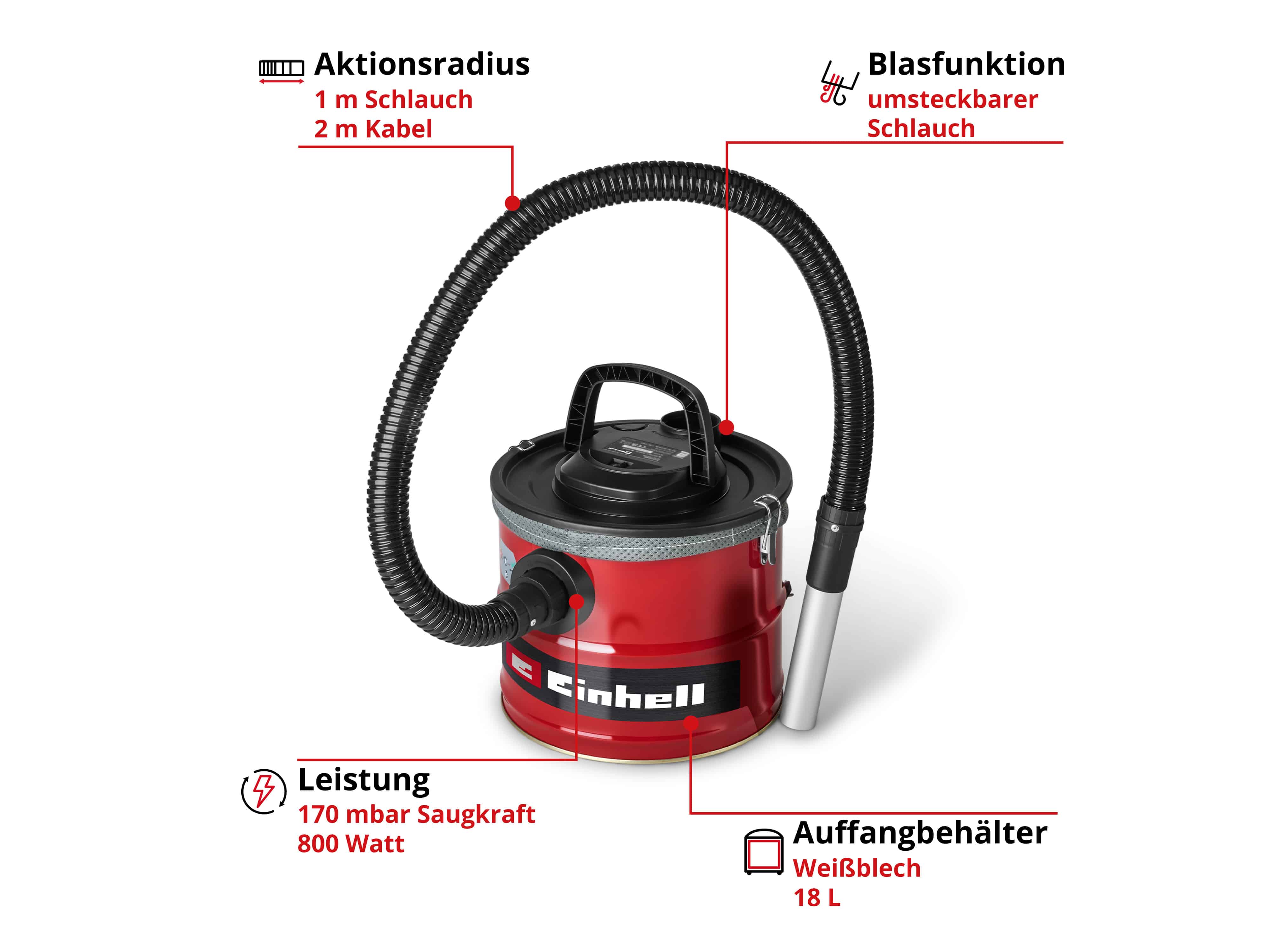 EINHELL Aschesauger TC-AV 1830 D, 2351662