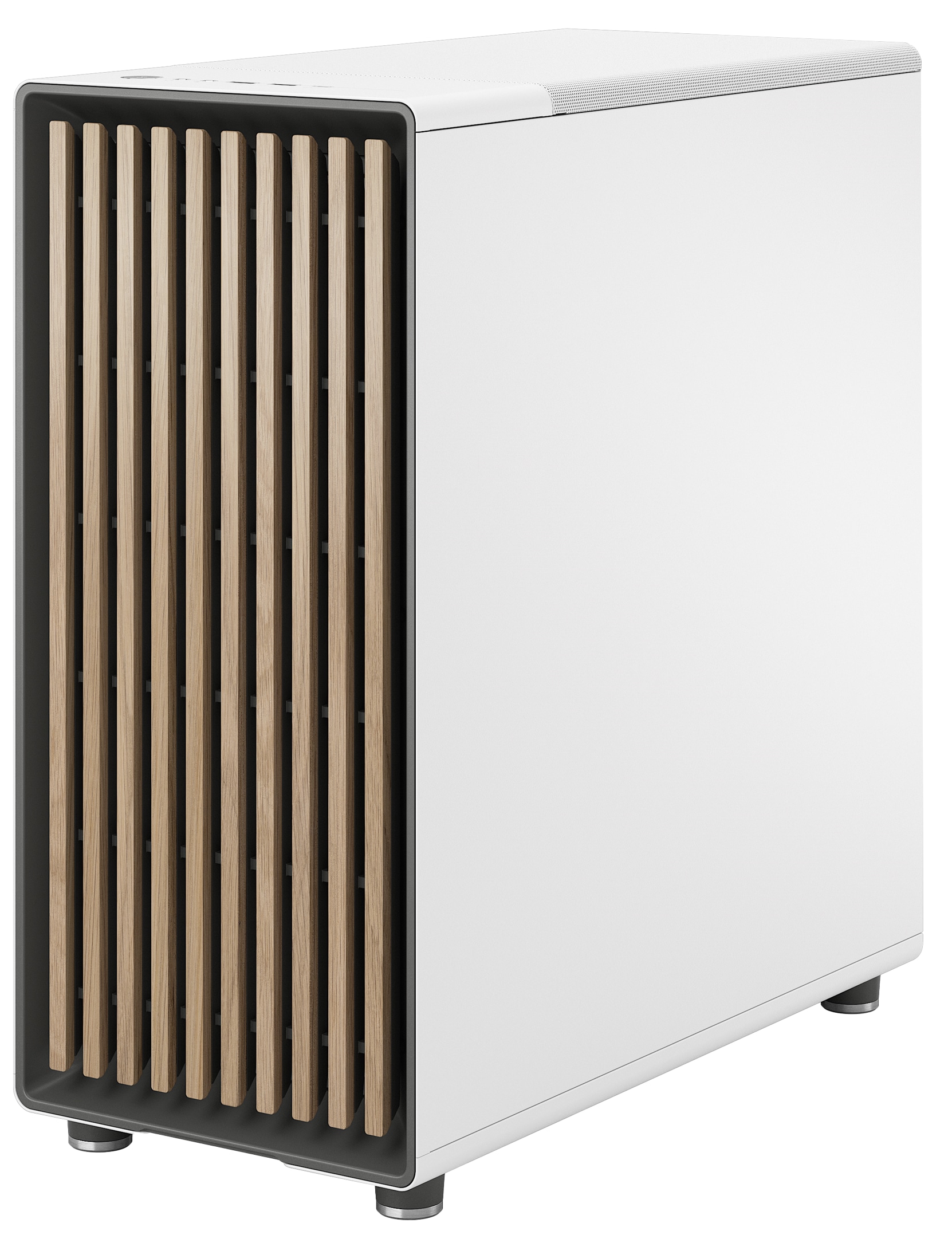 FRACTAL Midi Tower Design North Chalk weiß TG Clear