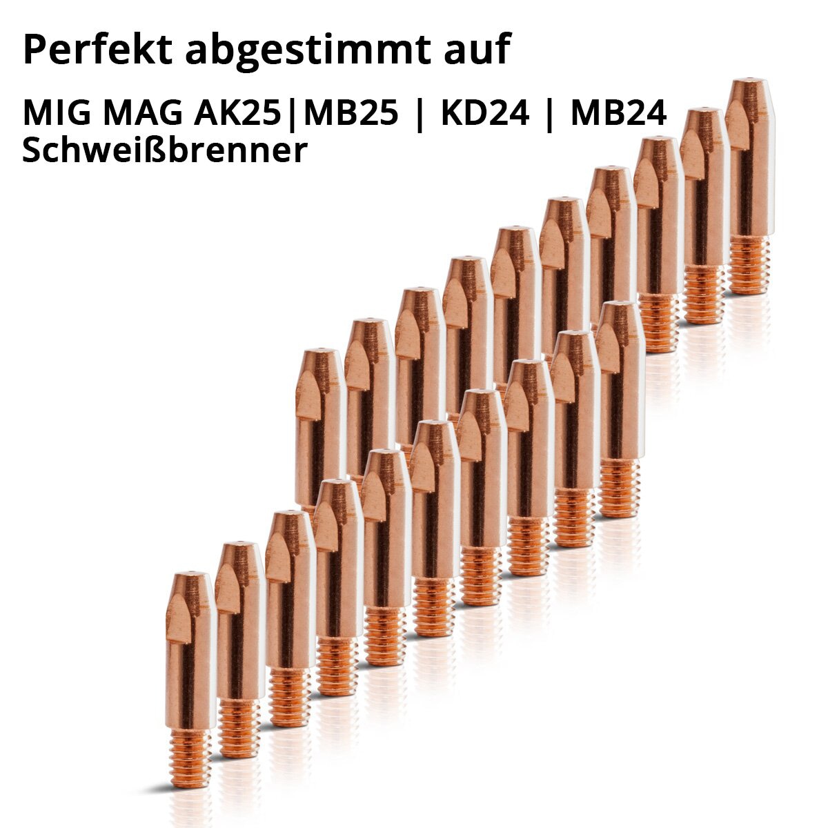 STAHLWERK Stromdüsen/ Kontaktdüsen, 4685, M6x28 in 0,8 mm, MIG MAG Verschleißteile Set, 20er Set