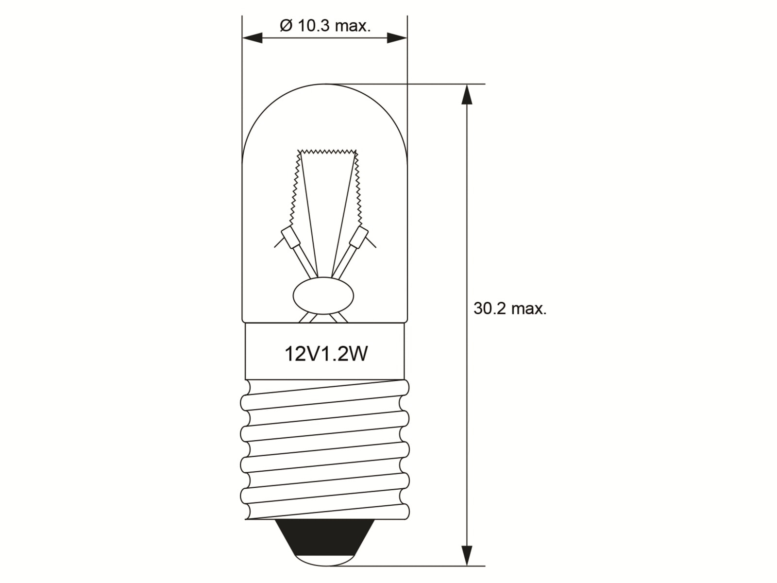 GOOBAY Röhrenlampe, 9313, T10, E10, 12 V, 1.2 W